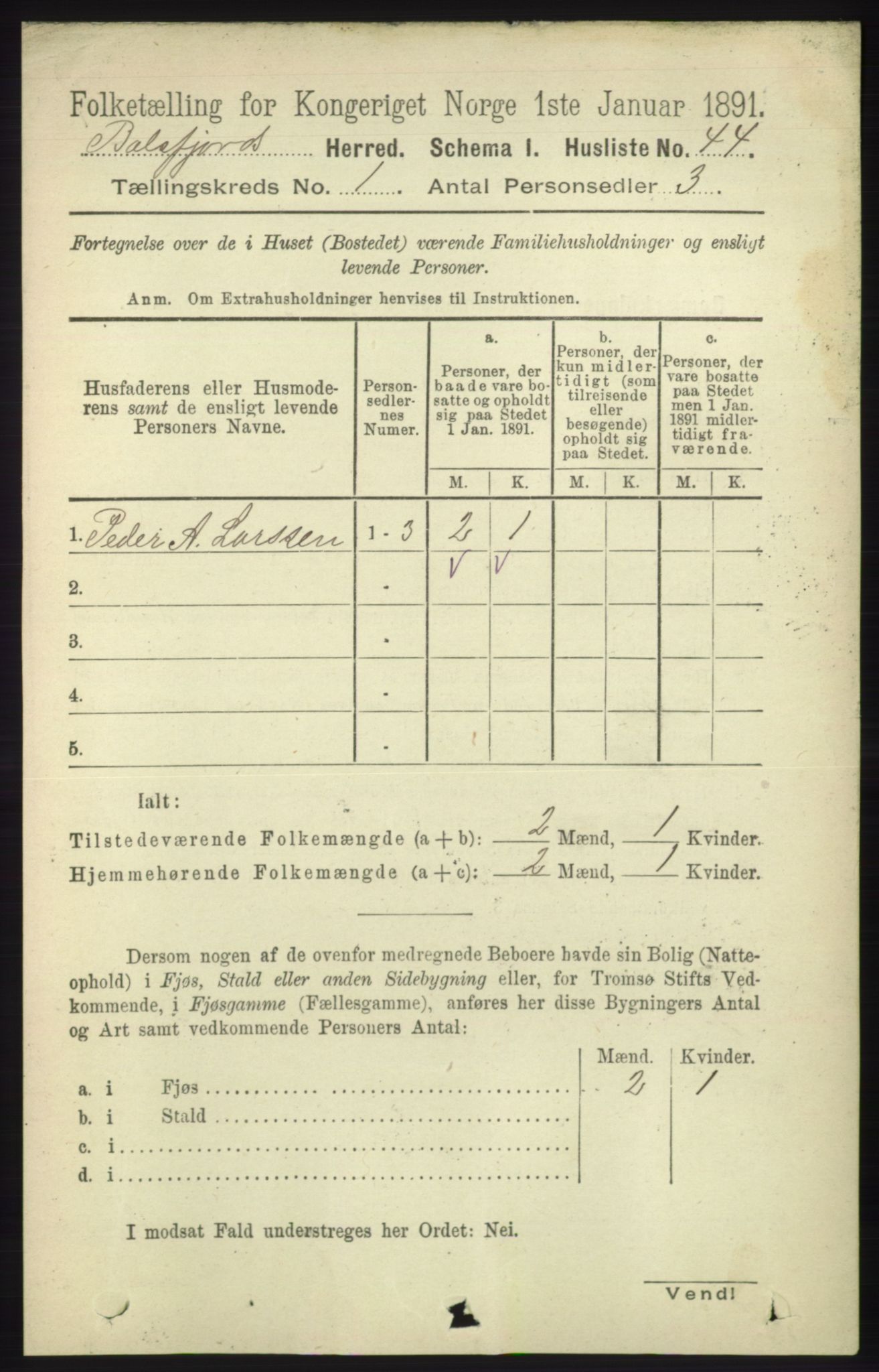 RA, 1891 census for 1933 Balsfjord, 1891, p. 68