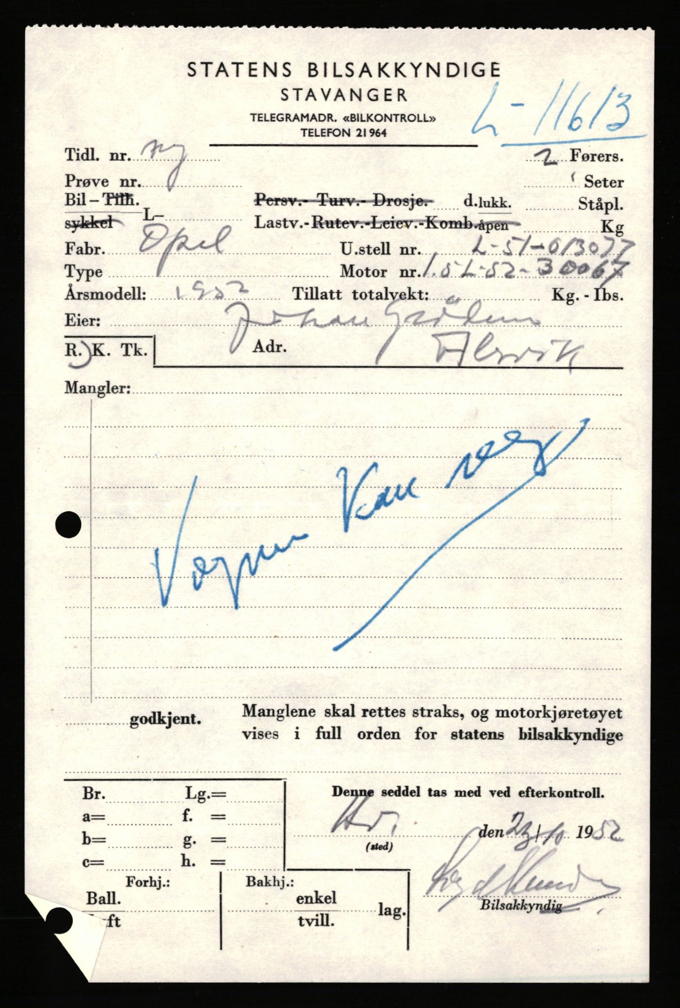 Stavanger trafikkstasjon, AV/SAST-A-101942/0/F/L0077: L-500000 - L-502999, 1930-1971, p. 2063