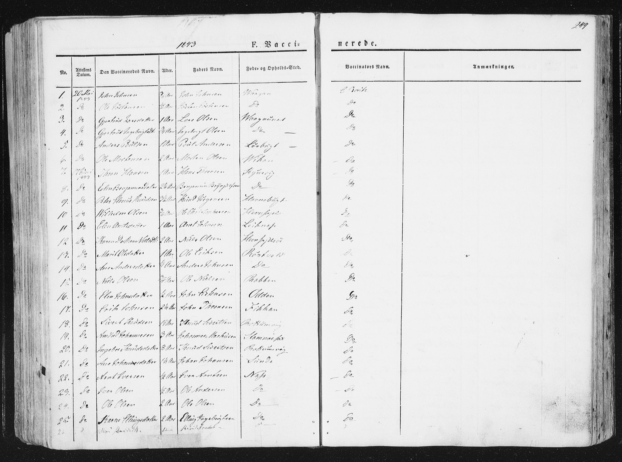 Ministerialprotokoller, klokkerbøker og fødselsregistre - Sør-Trøndelag, SAT/A-1456/630/L0493: Parish register (official) no. 630A06, 1841-1851, p. 249