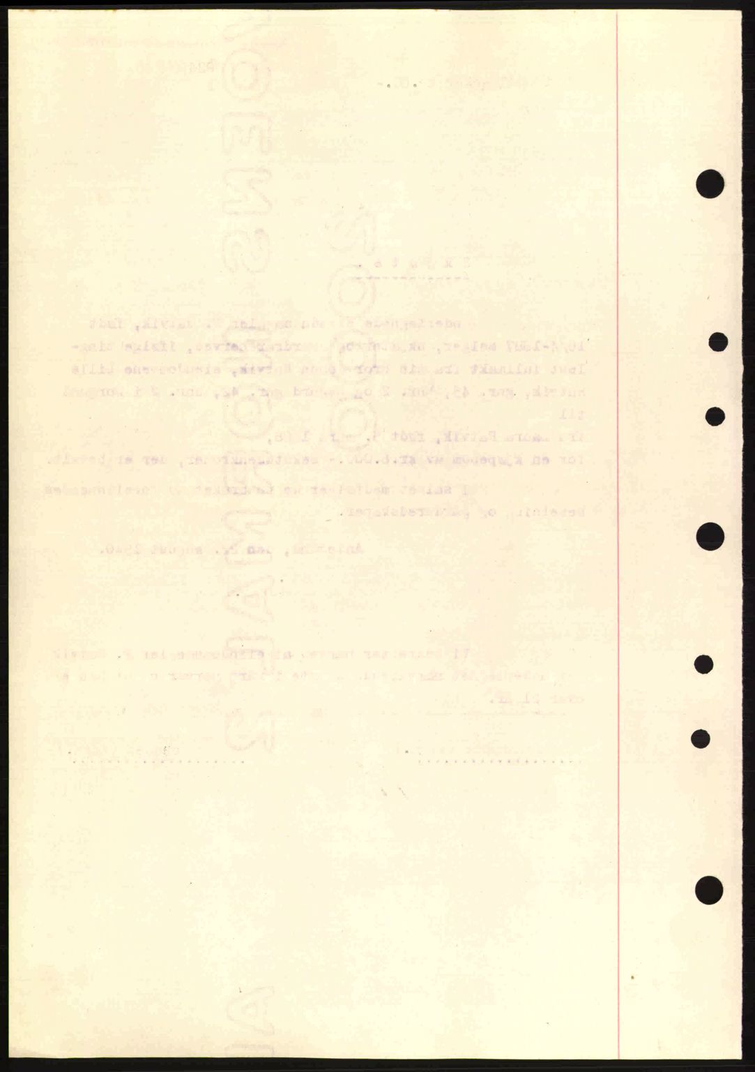 Nordre Sunnmøre sorenskriveri, AV/SAT-A-0006/1/2/2C/2Ca: Mortgage book no. A9, 1940-1940, Diary no: : 934/1940