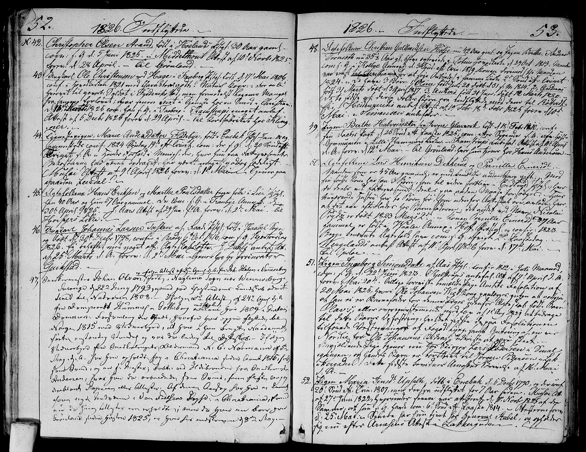 Aker prestekontor kirkebøker, SAO/A-10861/F/L0014b: Parish register (official) no. 14B, 1820-1834, p. 52-53