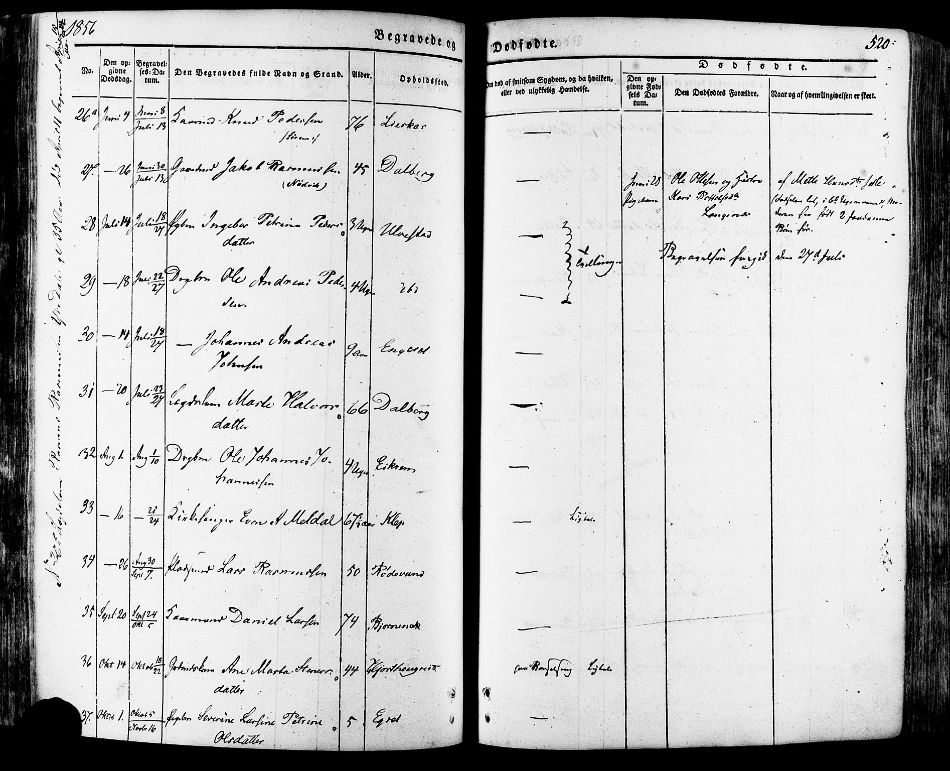 Ministerialprotokoller, klokkerbøker og fødselsregistre - Møre og Romsdal, SAT/A-1454/511/L0140: Parish register (official) no. 511A07, 1851-1878, p. 520