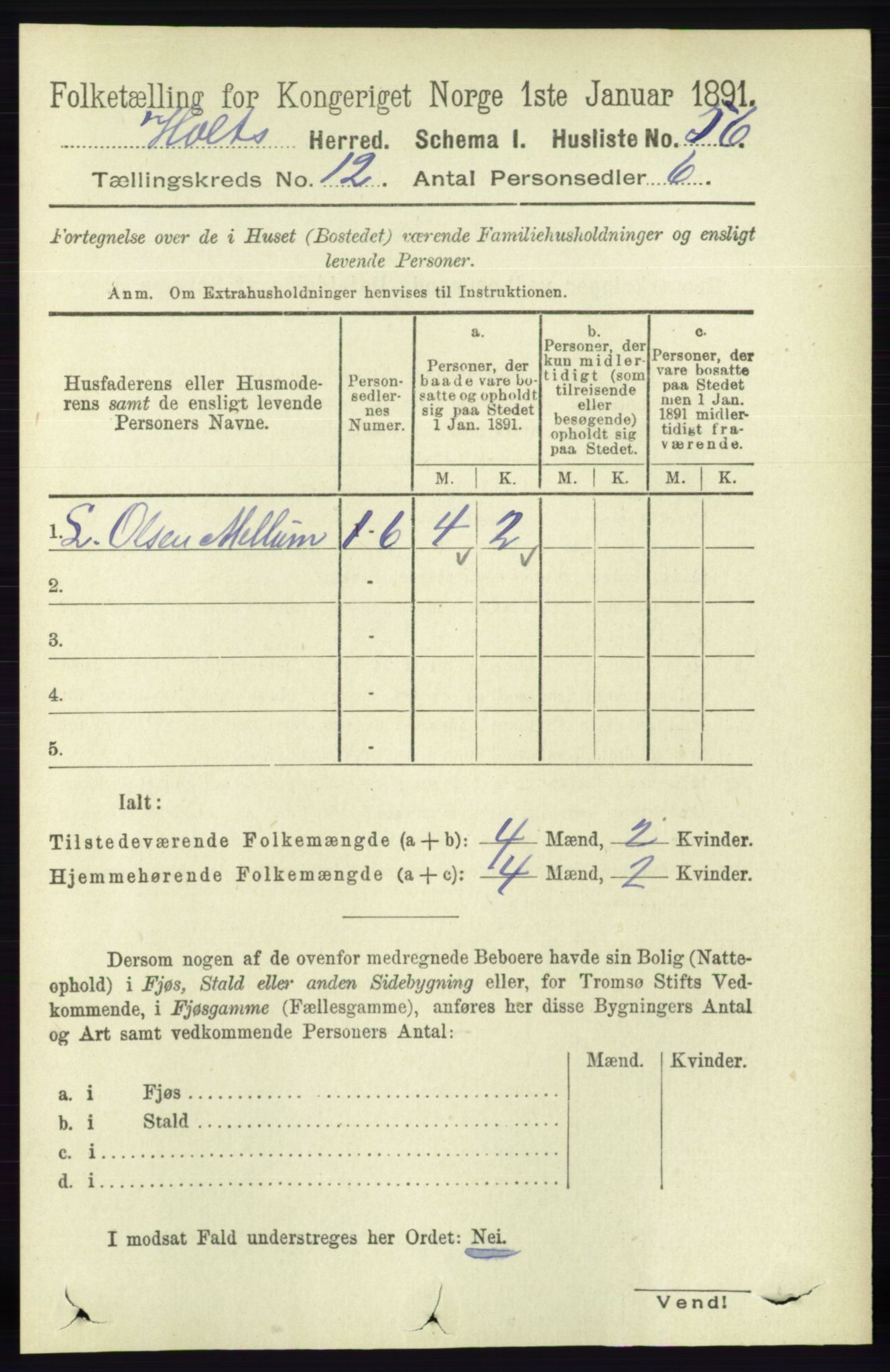 RA, 1891 census for 0914 Holt, 1891, p. 5016