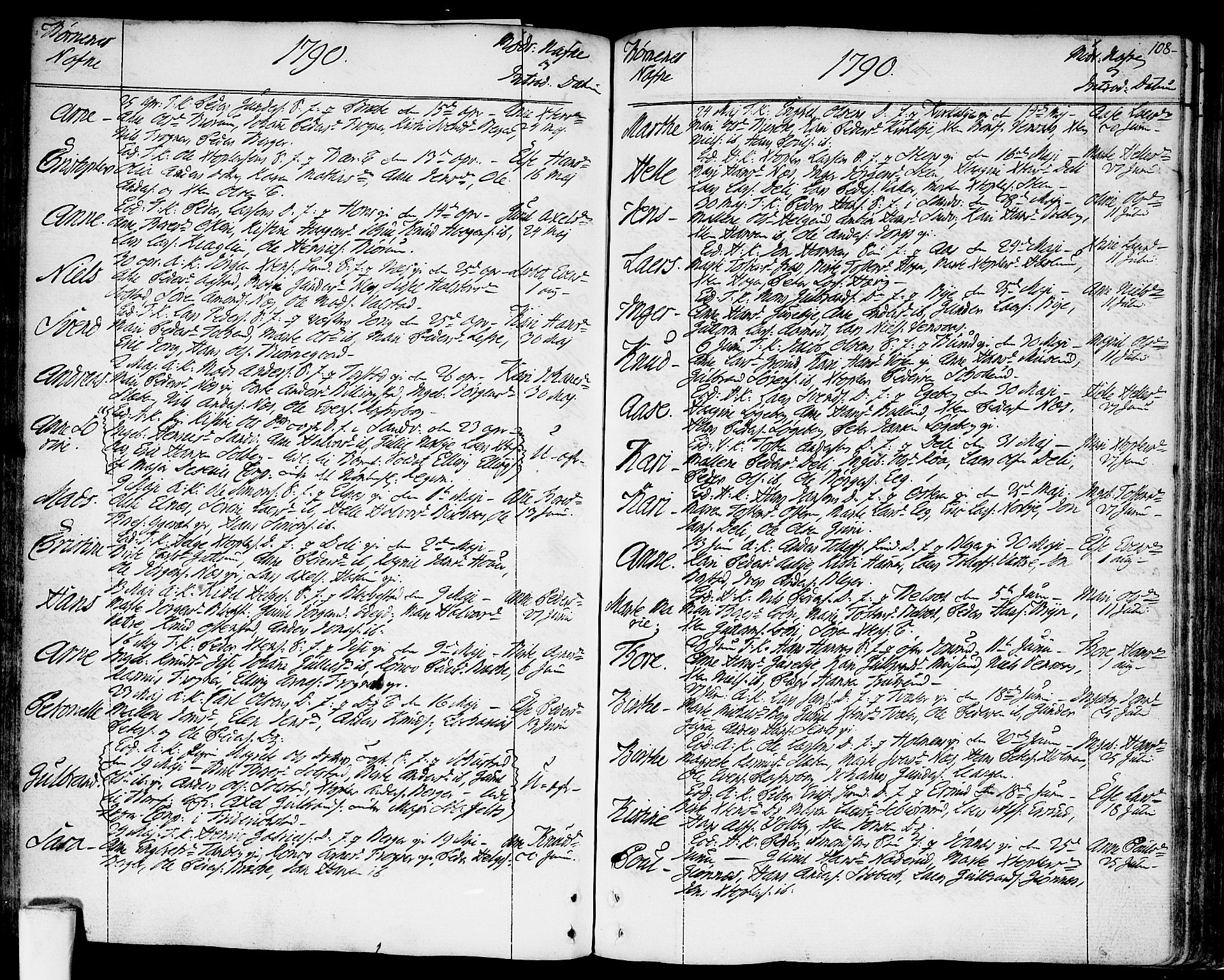 Asker prestekontor Kirkebøker, SAO/A-10256a/F/Fa/L0003: Parish register (official) no. I 3, 1767-1807, p. 108