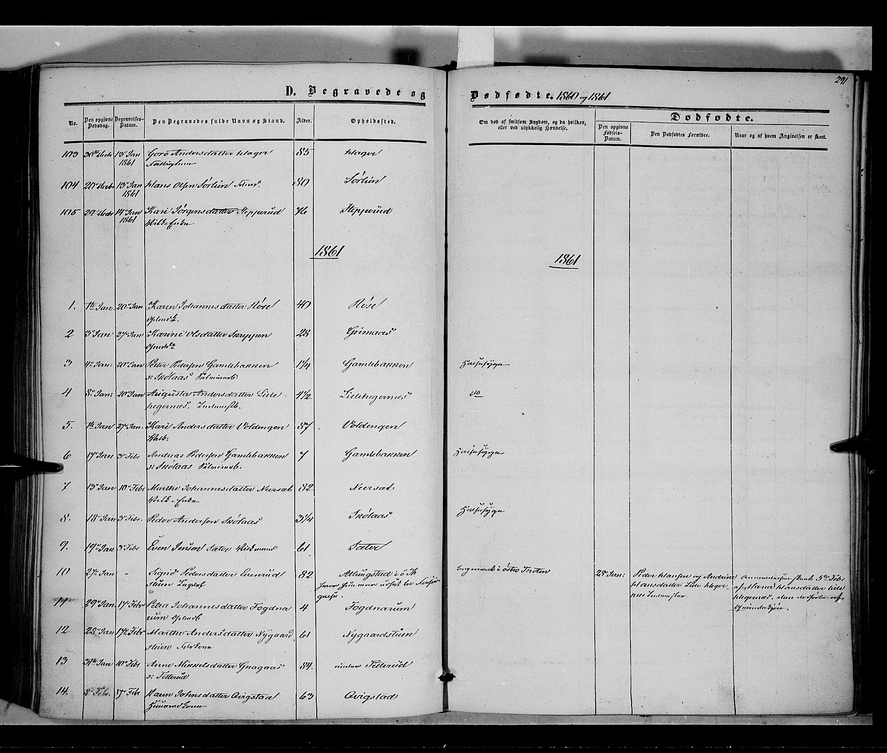 Vestre Toten prestekontor, SAH/PREST-108/H/Ha/Haa/L0006: Parish register (official) no. 6, 1856-1861, p. 291