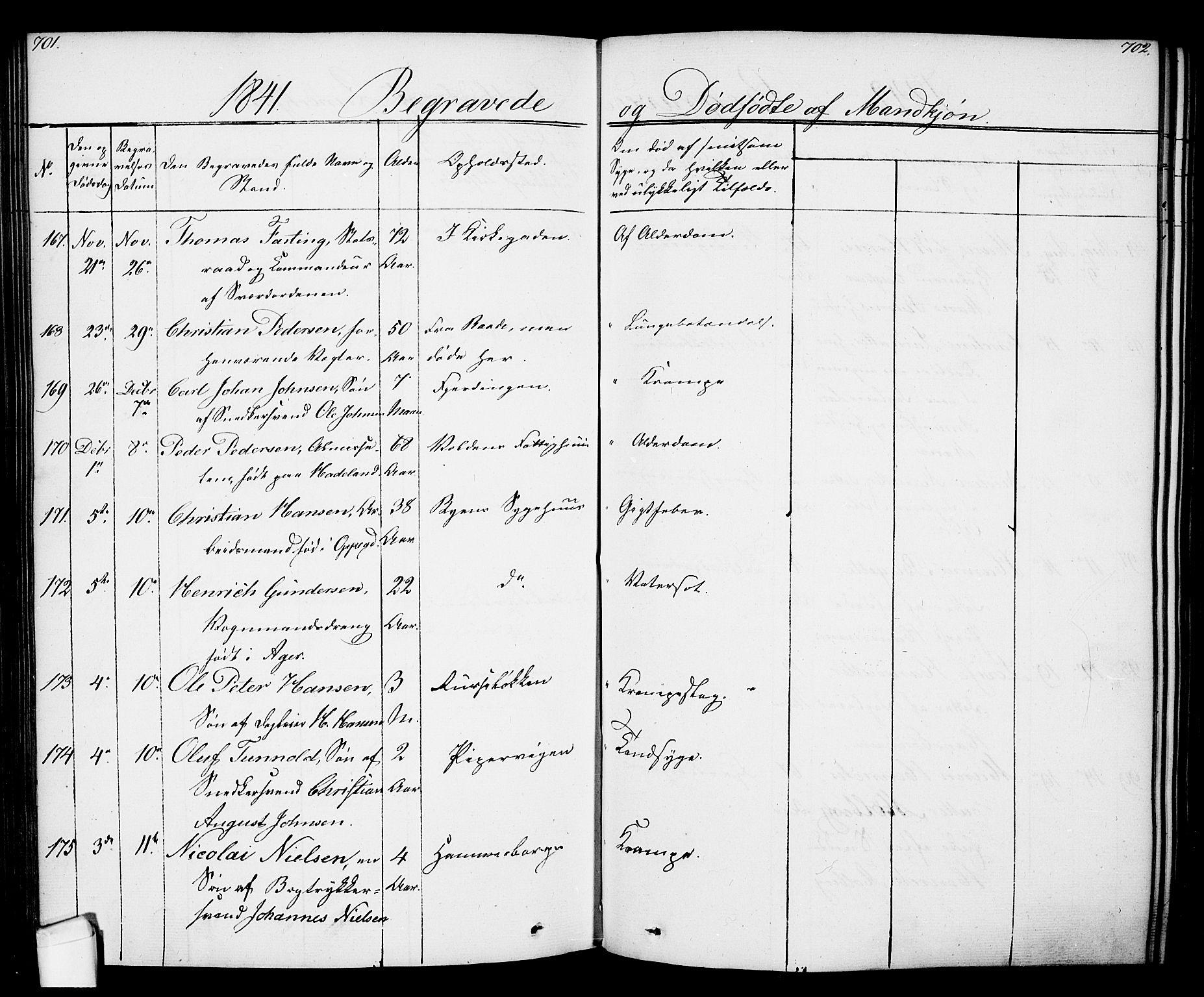 Oslo domkirke Kirkebøker, AV/SAO-A-10752/F/Fa/L0024: Parish register (official) no. 24, 1833-1846, p. 701-702