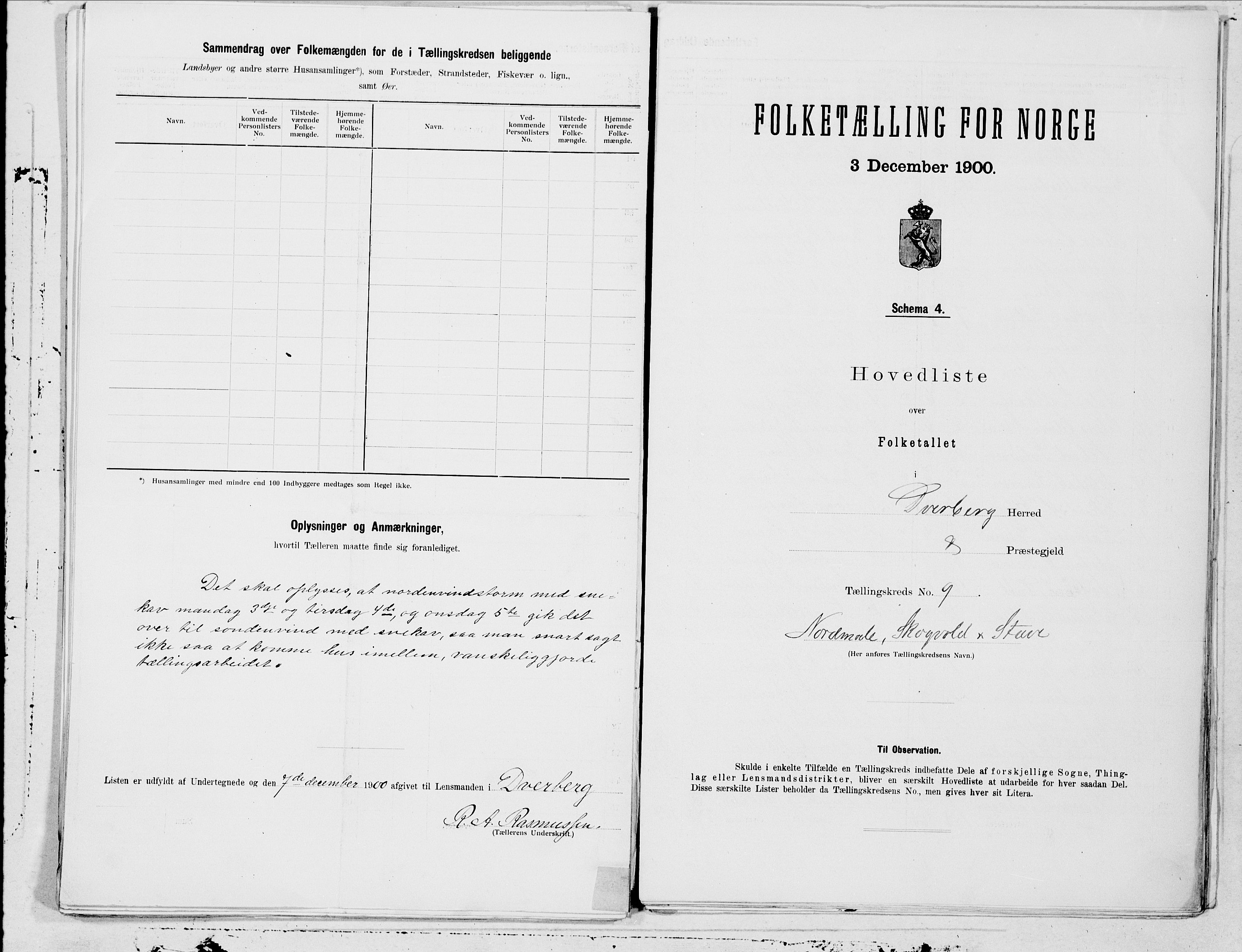 SAT, 1900 census for Dverberg, 1900, p. 18