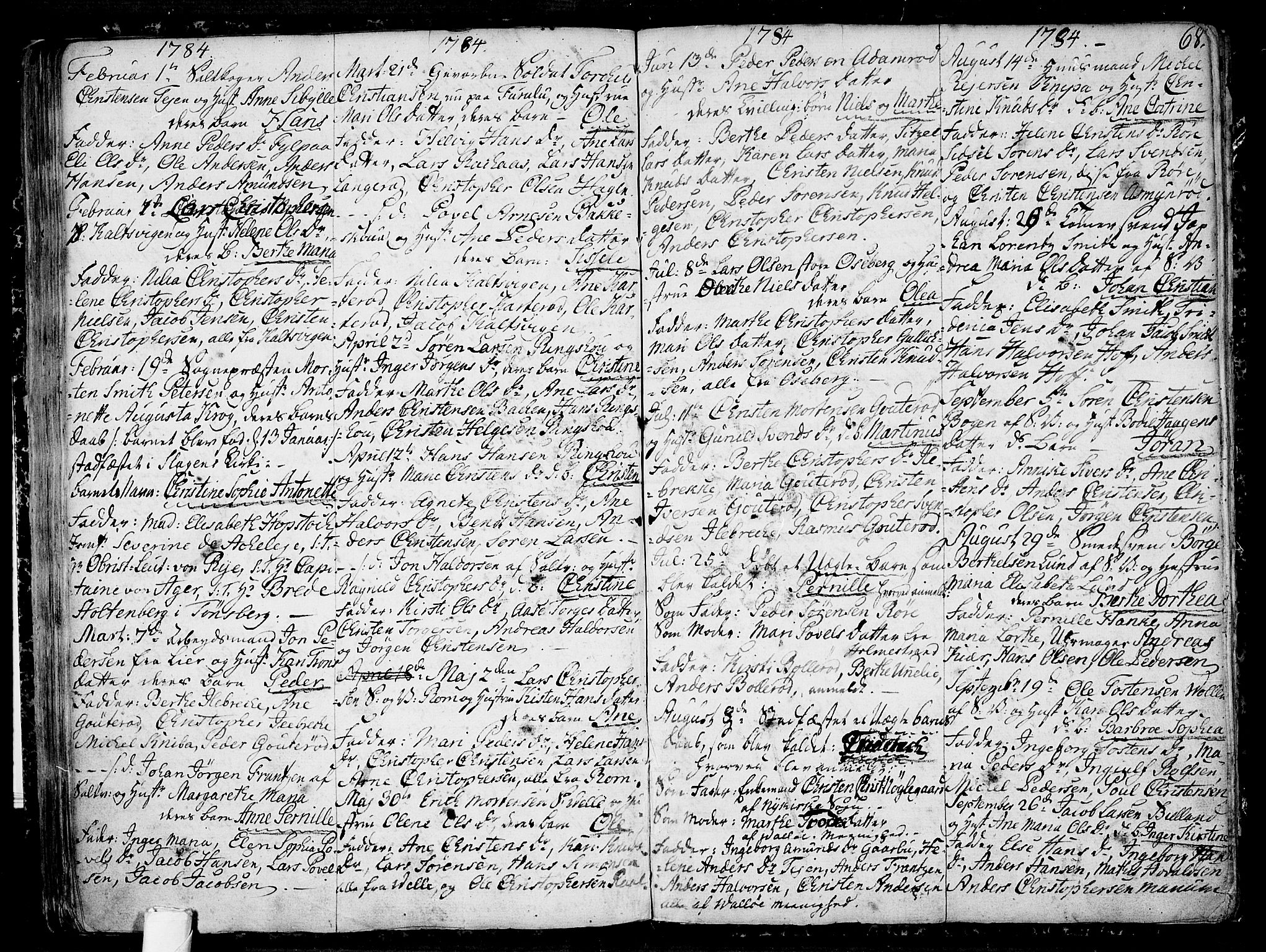 Sem kirkebøker, AV/SAKO-A-5/F/Fb/L0002: Parish register (official) no. II 2, 1764-1792, p. 68