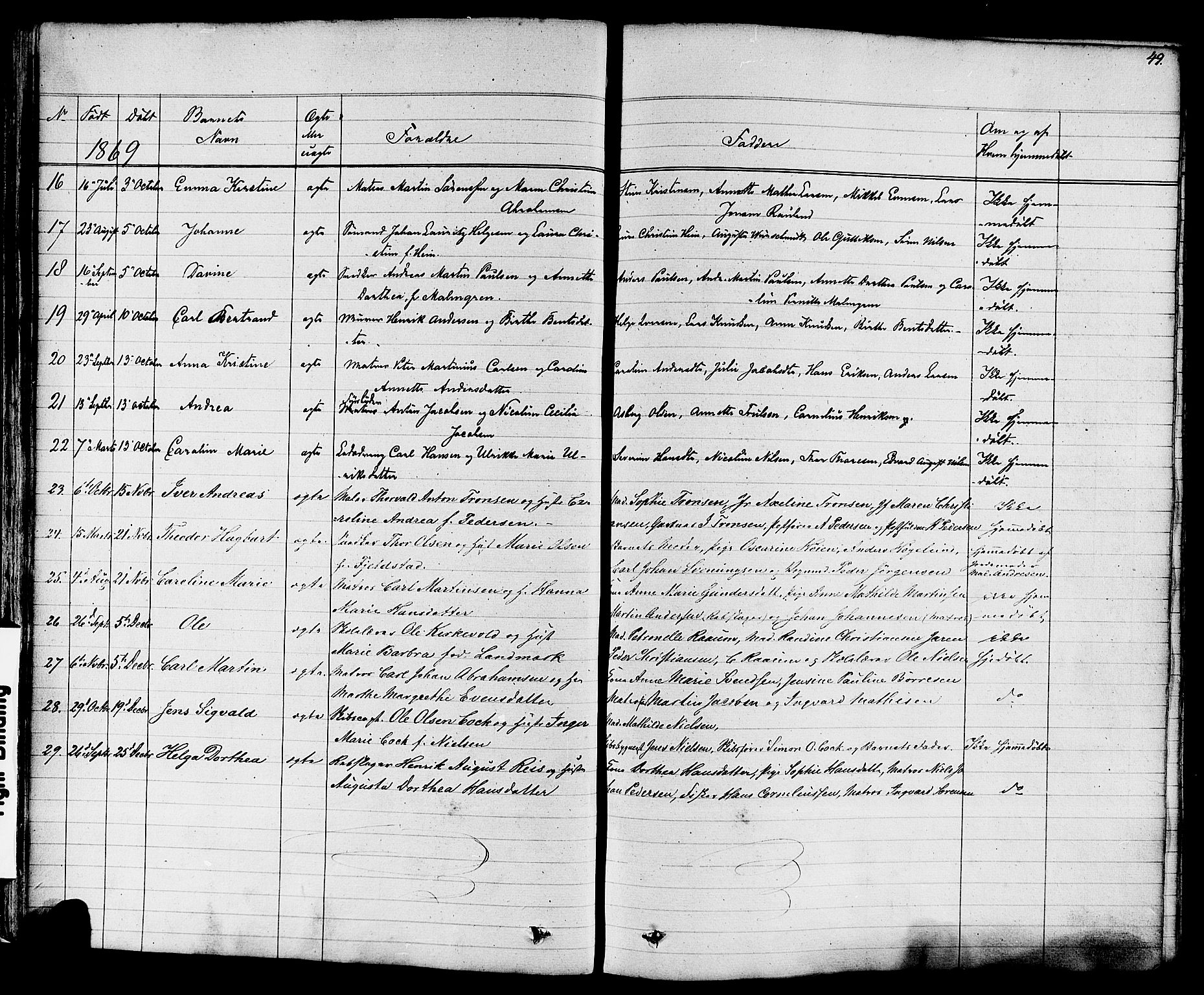 Stavern kirkebøker, AV/SAKO-A-318/F/Fa/L0007: Parish register (official) no. 7, 1840-1877, p. 49