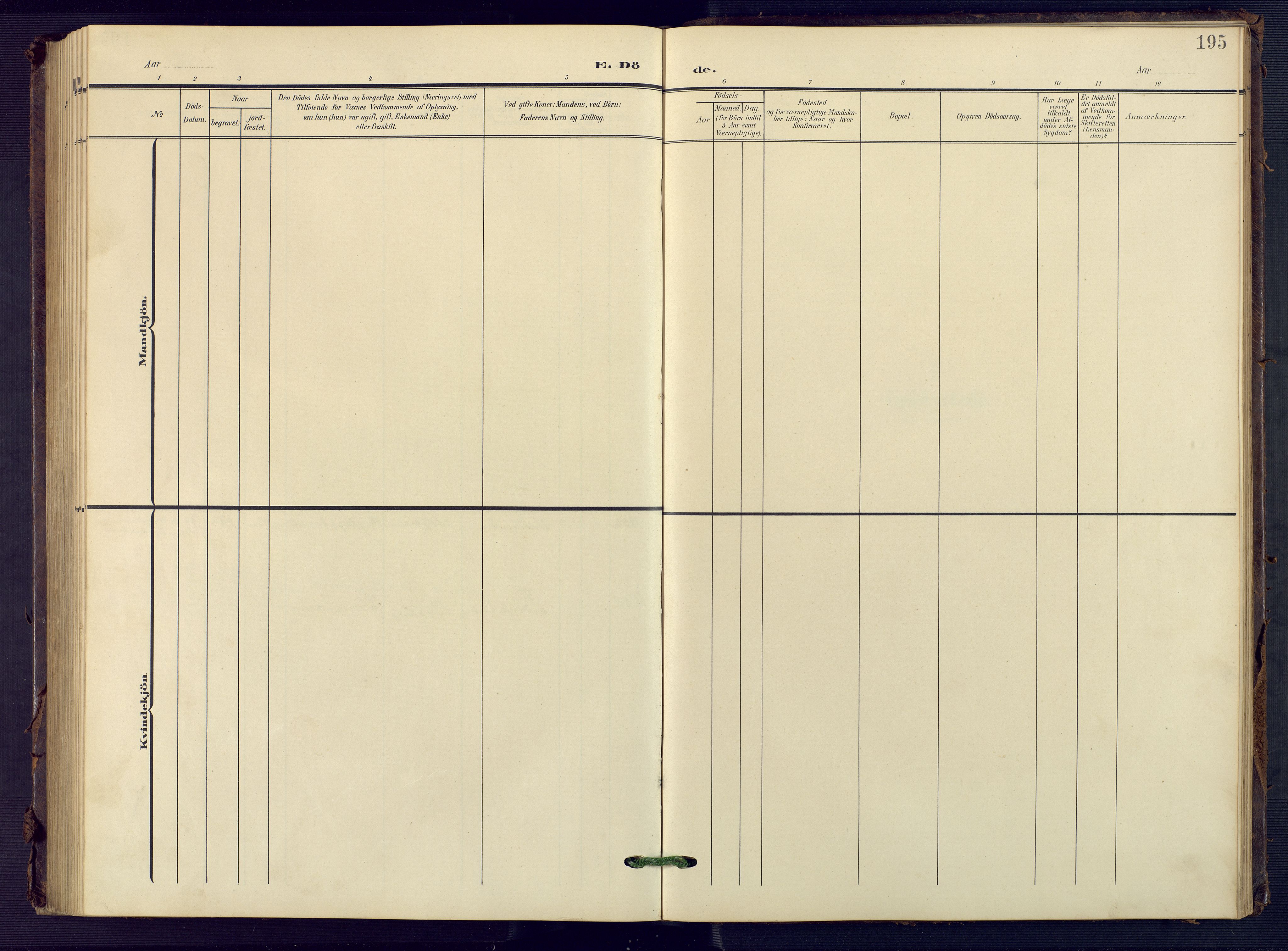 Sirdal sokneprestkontor, AV/SAK-1111-0036/F/Fb/Fba/L0002: Parish register (copy) no. B 2, 1905-1958, p. 195