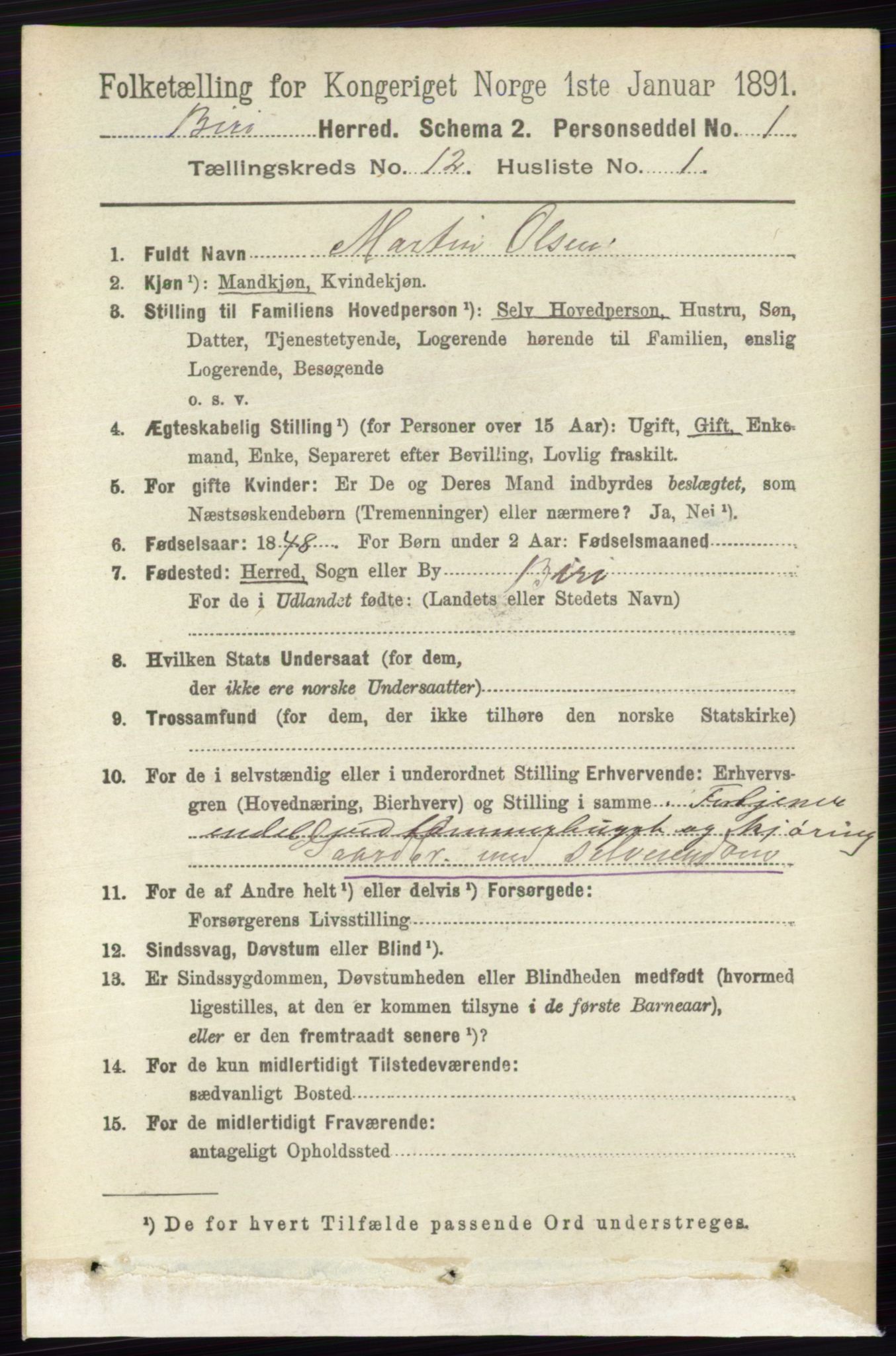 RA, 1891 census for 0525 Biri, 1891, p. 4840