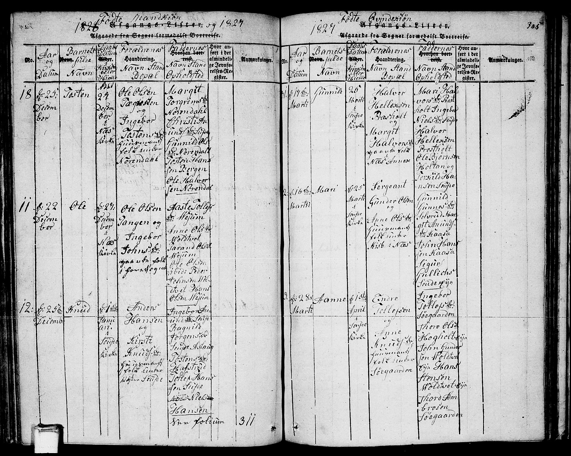Sauherad kirkebøker, SAKO/A-298/F/Fa/L0005: Parish register (official) no. I 5, 1815-1829, p. 305