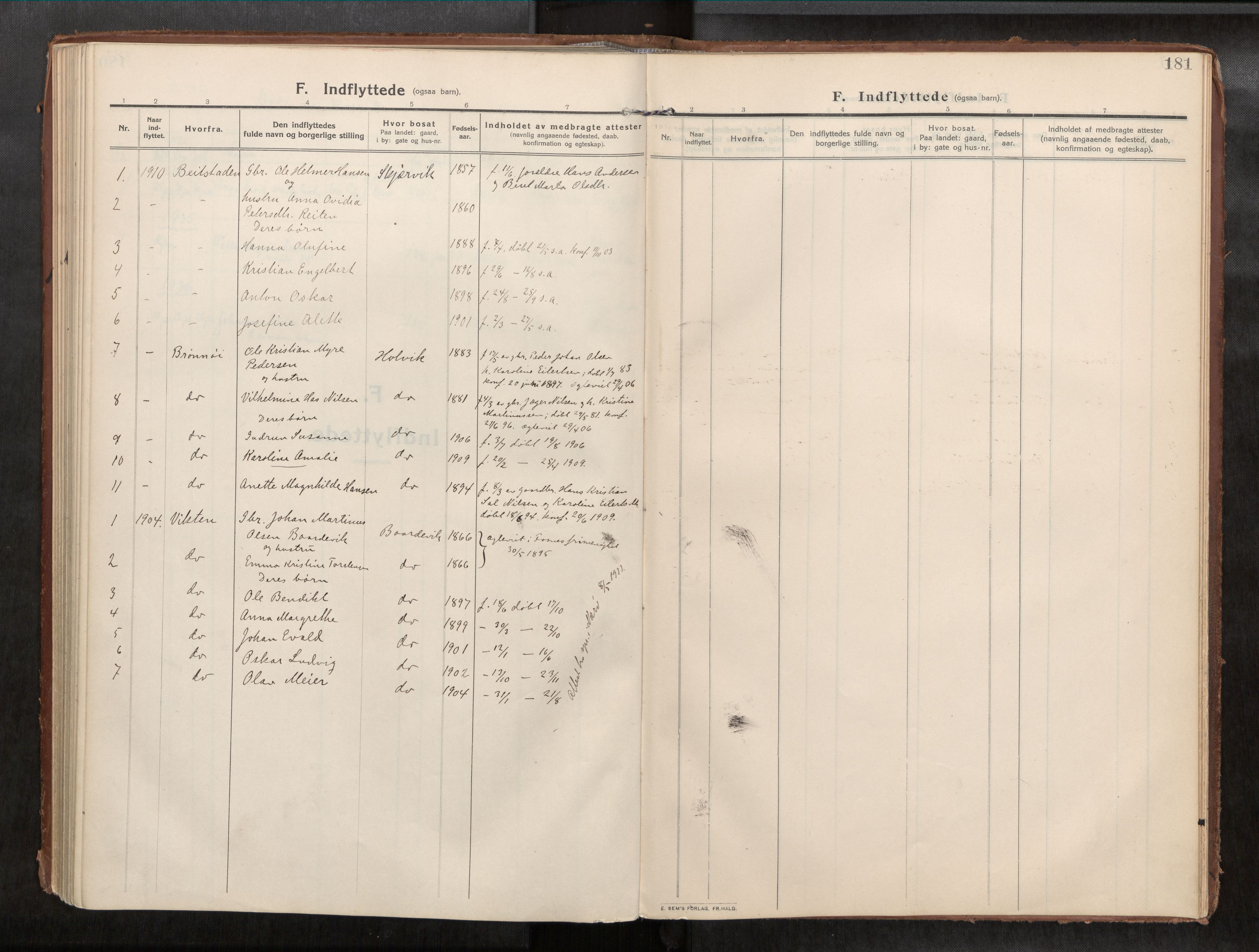 Ministerialprotokoller, klokkerbøker og fødselsregistre - Nord-Trøndelag, SAT/A-1458/773/L0624a: Parish register (official) no. 773A16, 1910-1936, p. 181