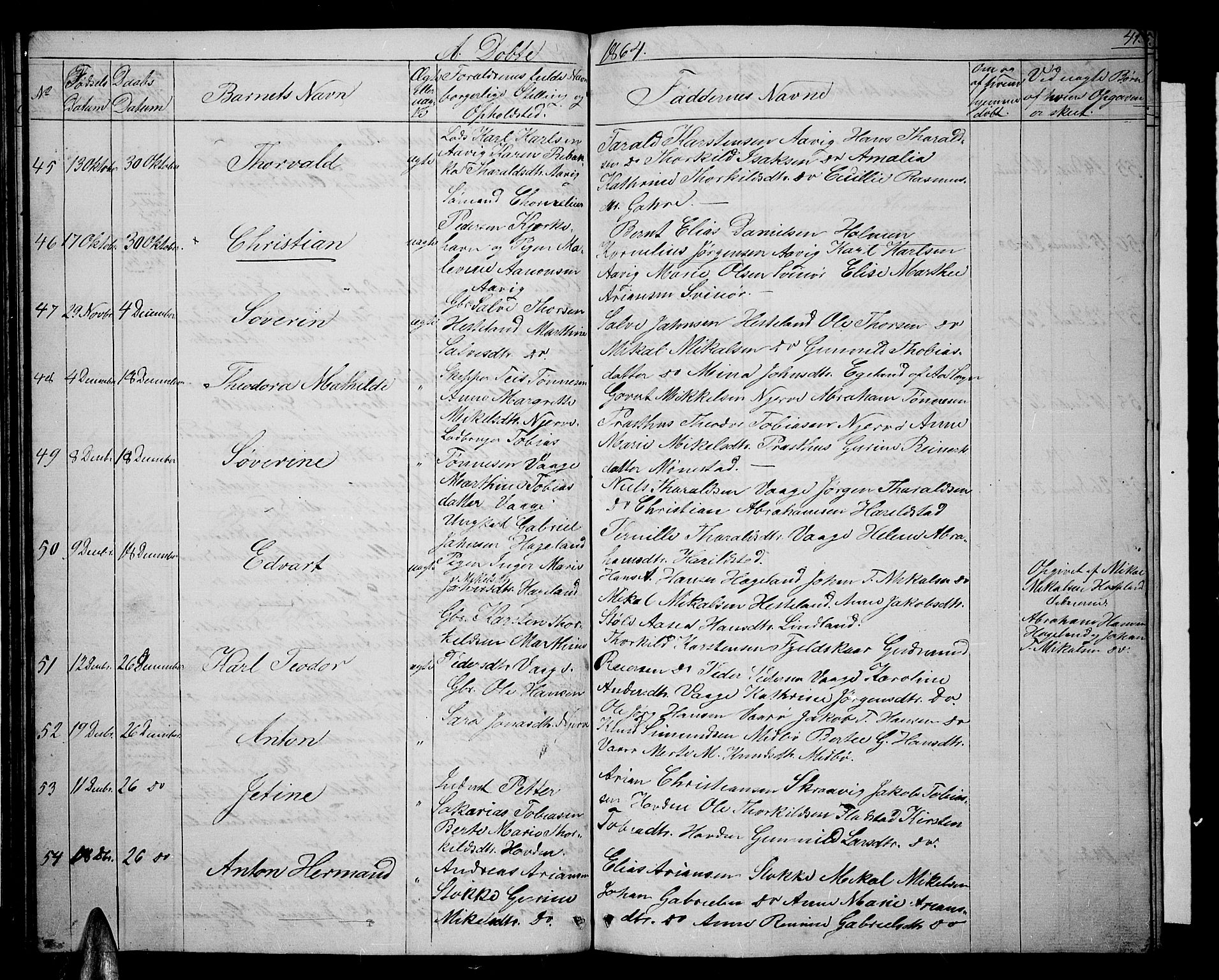 Sør-Audnedal sokneprestkontor, AV/SAK-1111-0039/F/Fb/Fba/L0002: Parish register (copy) no. B 2, 1853-1878, p. 41