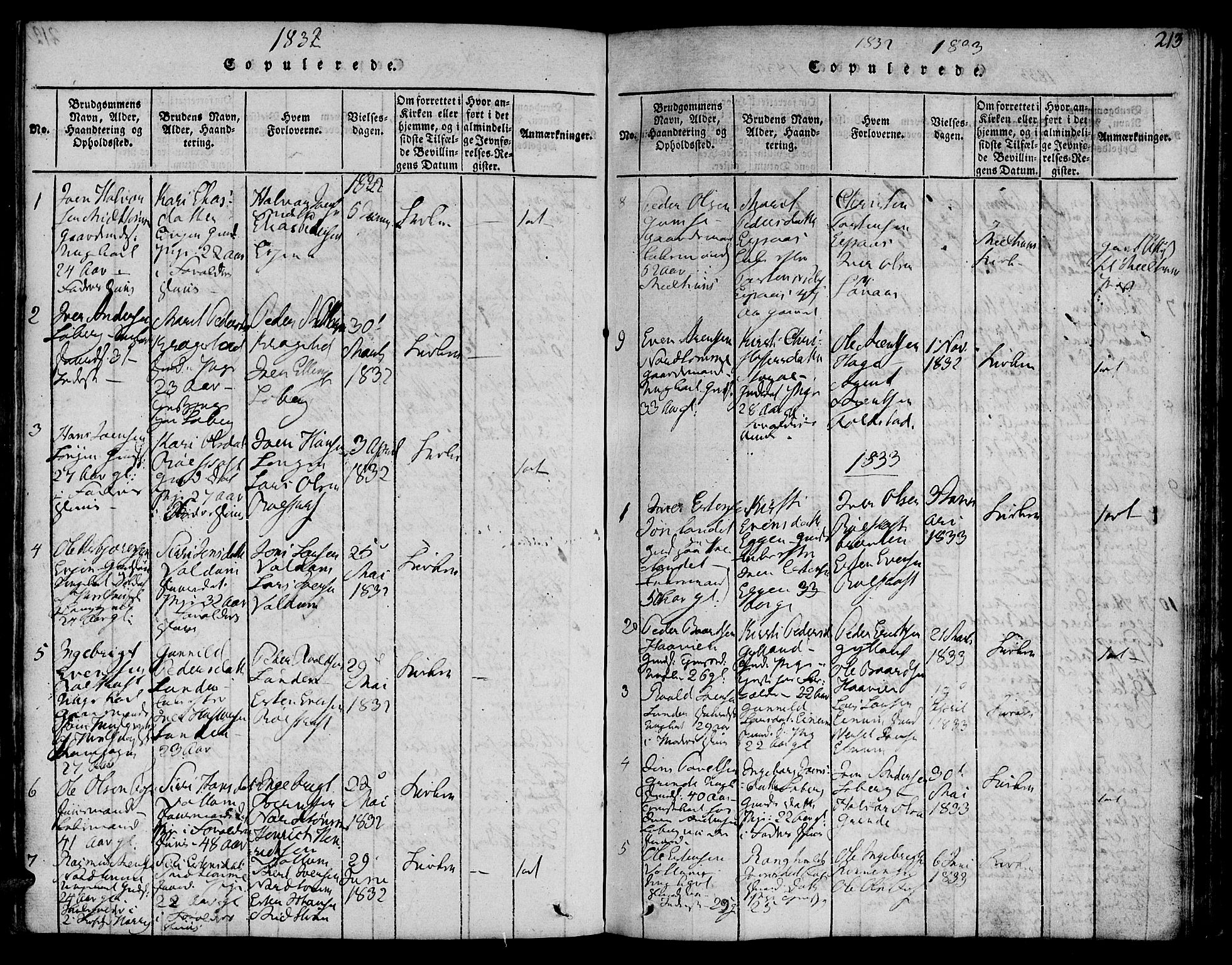 Ministerialprotokoller, klokkerbøker og fødselsregistre - Sør-Trøndelag, SAT/A-1456/692/L1102: Parish register (official) no. 692A02, 1816-1842, p. 213