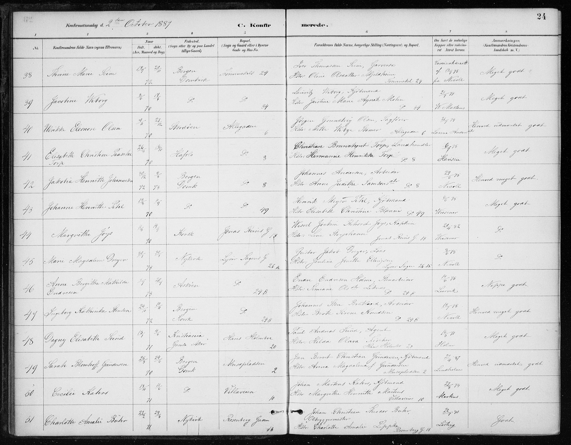 Johanneskirken sokneprestembete, AV/SAB-A-76001/H/Haa/L0008: Parish register (official) no. C 1, 1885-1907, p. 24