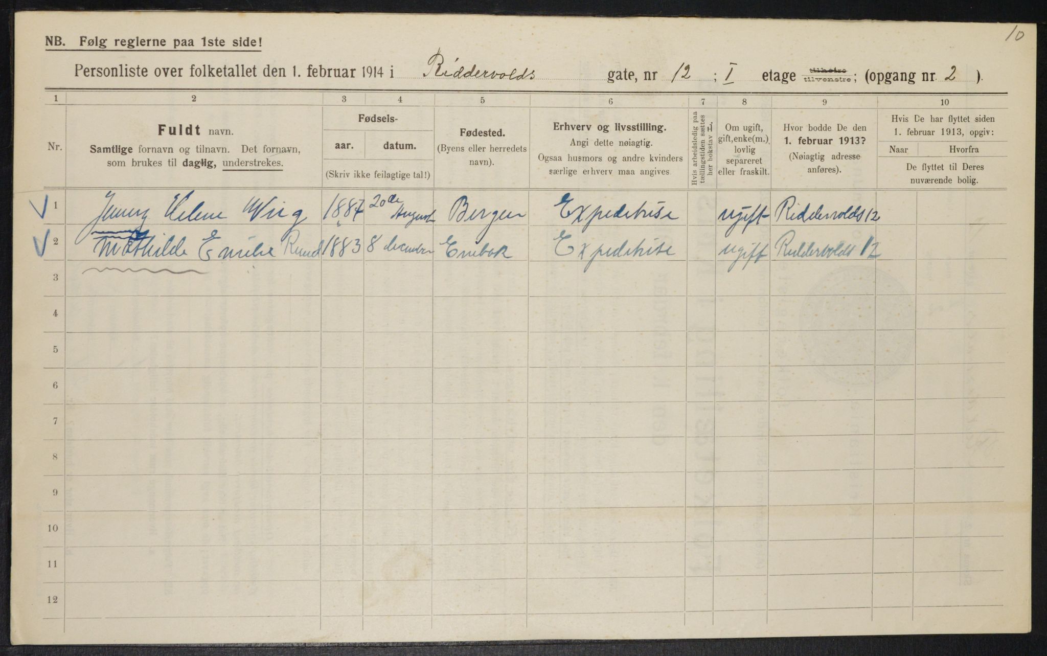 OBA, Municipal Census 1914 for Kristiania, 1914, p. 83080