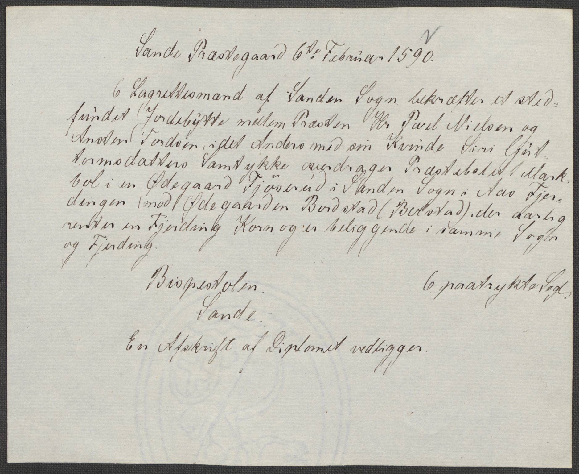 Riksarkivets diplomsamling, AV/RA-EA-5965/F15/L0021: Prestearkiv - Vestfold, 1573-1858, p. 18