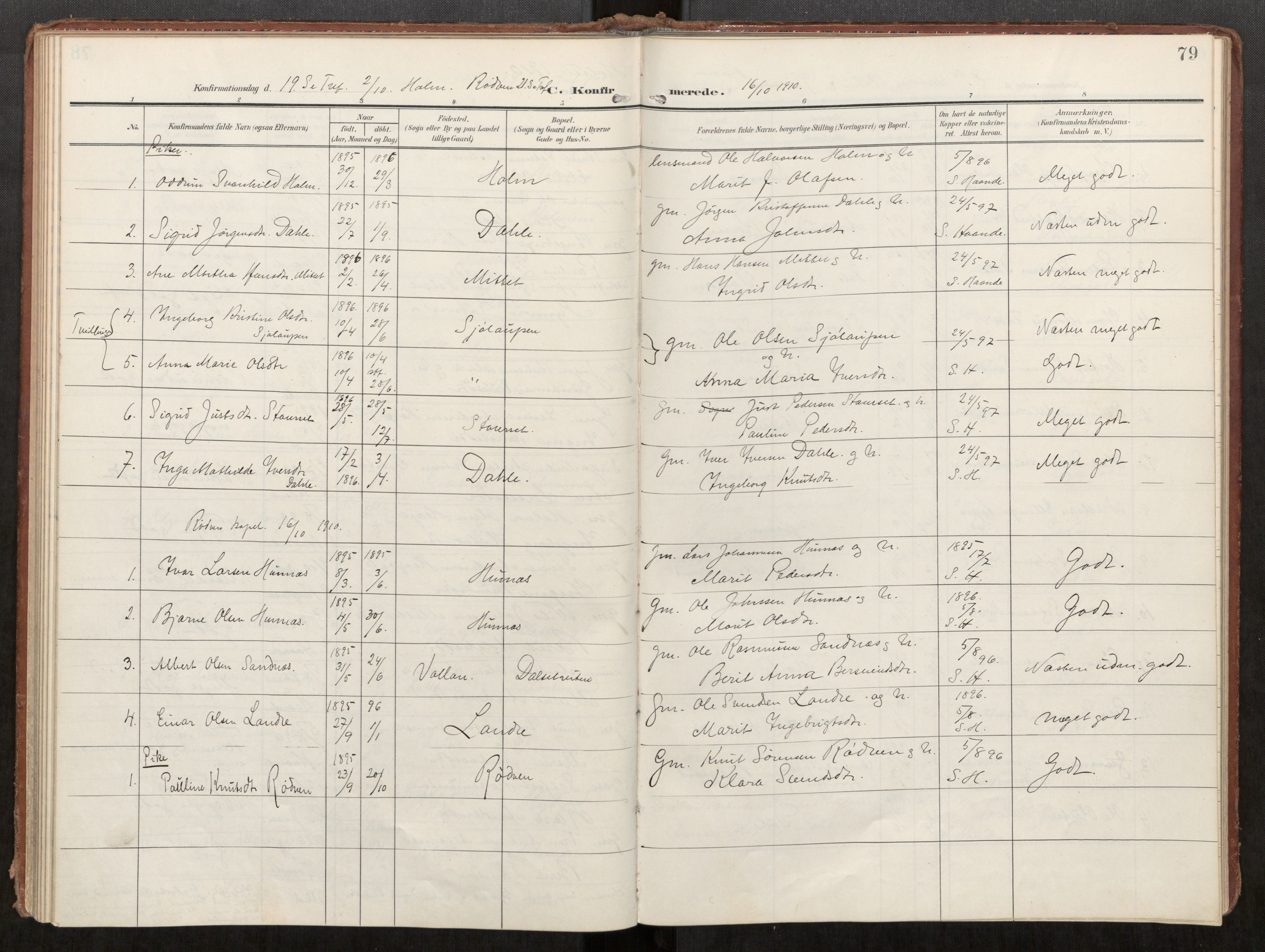 Ministerialprotokoller, klokkerbøker og fødselsregistre - Møre og Romsdal, AV/SAT-A-1454/549/L0618: Parish register (official) no. 549A01, 1906-1927, p. 79