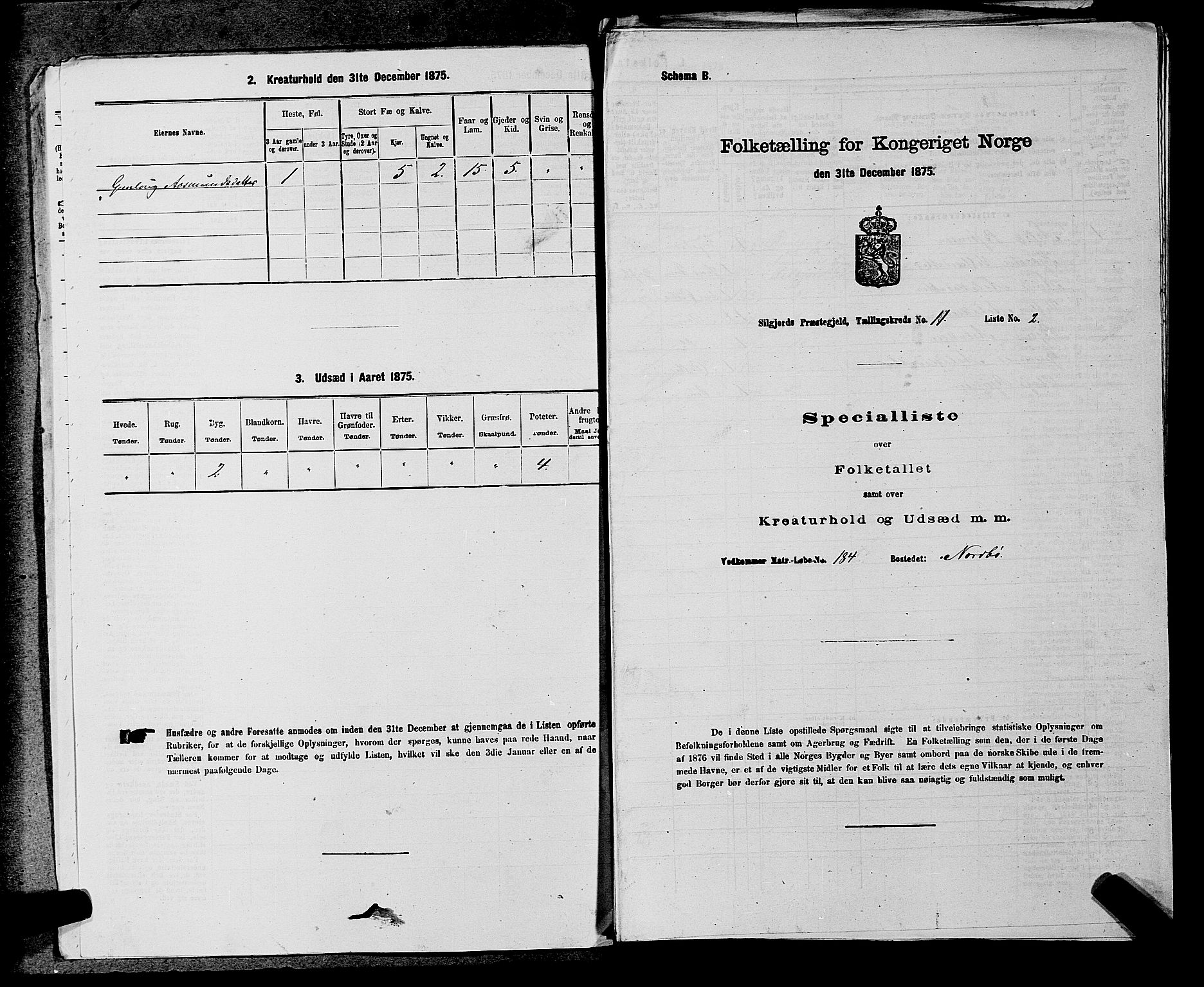 SAKO, 1875 census for 0828P Seljord, 1875, p. 1176