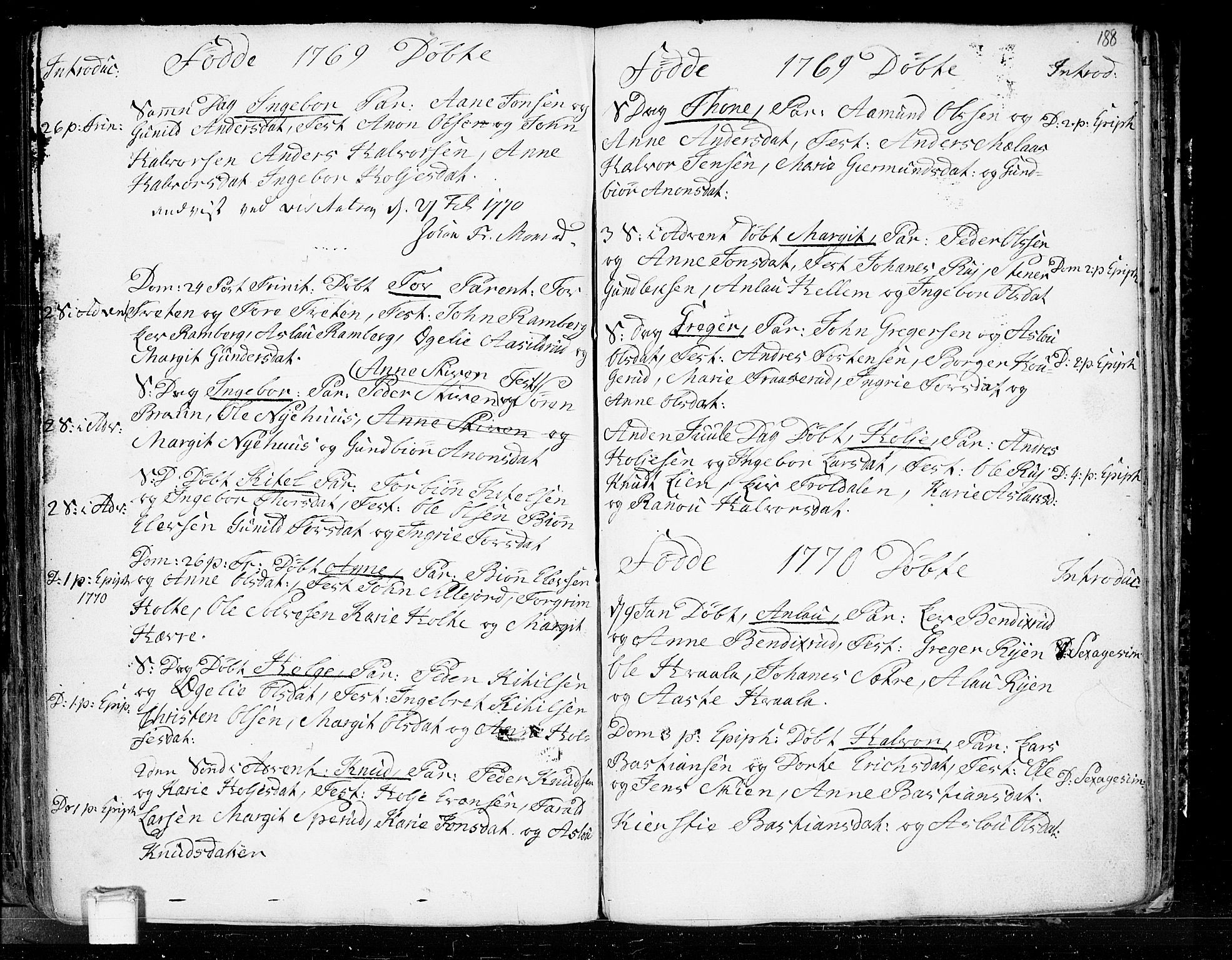 Heddal kirkebøker, SAKO/A-268/F/Fa/L0003: Parish register (official) no. I 3, 1723-1783, p. 188