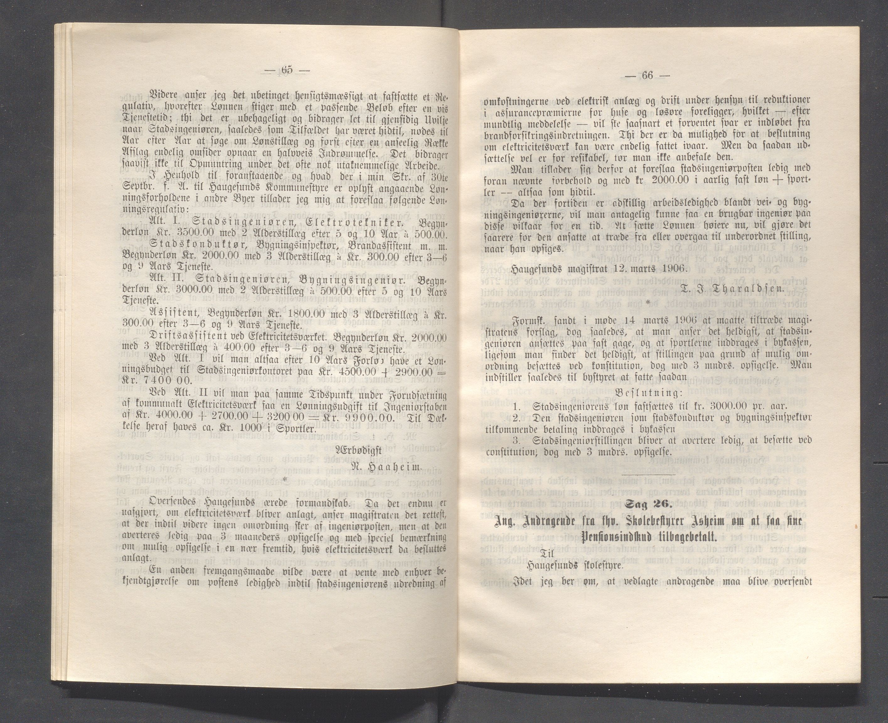 Haugesund kommune - Formannskapet og Bystyret, IKAR/A-740/A/Abb/L0001: Bystyreforhandlinger, 1889-1907, p. 761