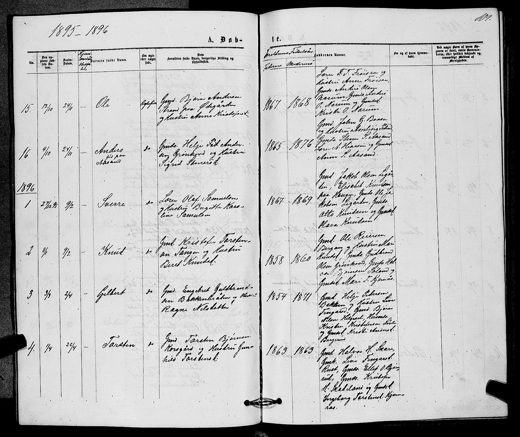 Sigdal kirkebøker, SAKO/A-245/G/Gb/L0002: Parish register (copy) no. II 2, 1875-1900, p. 109