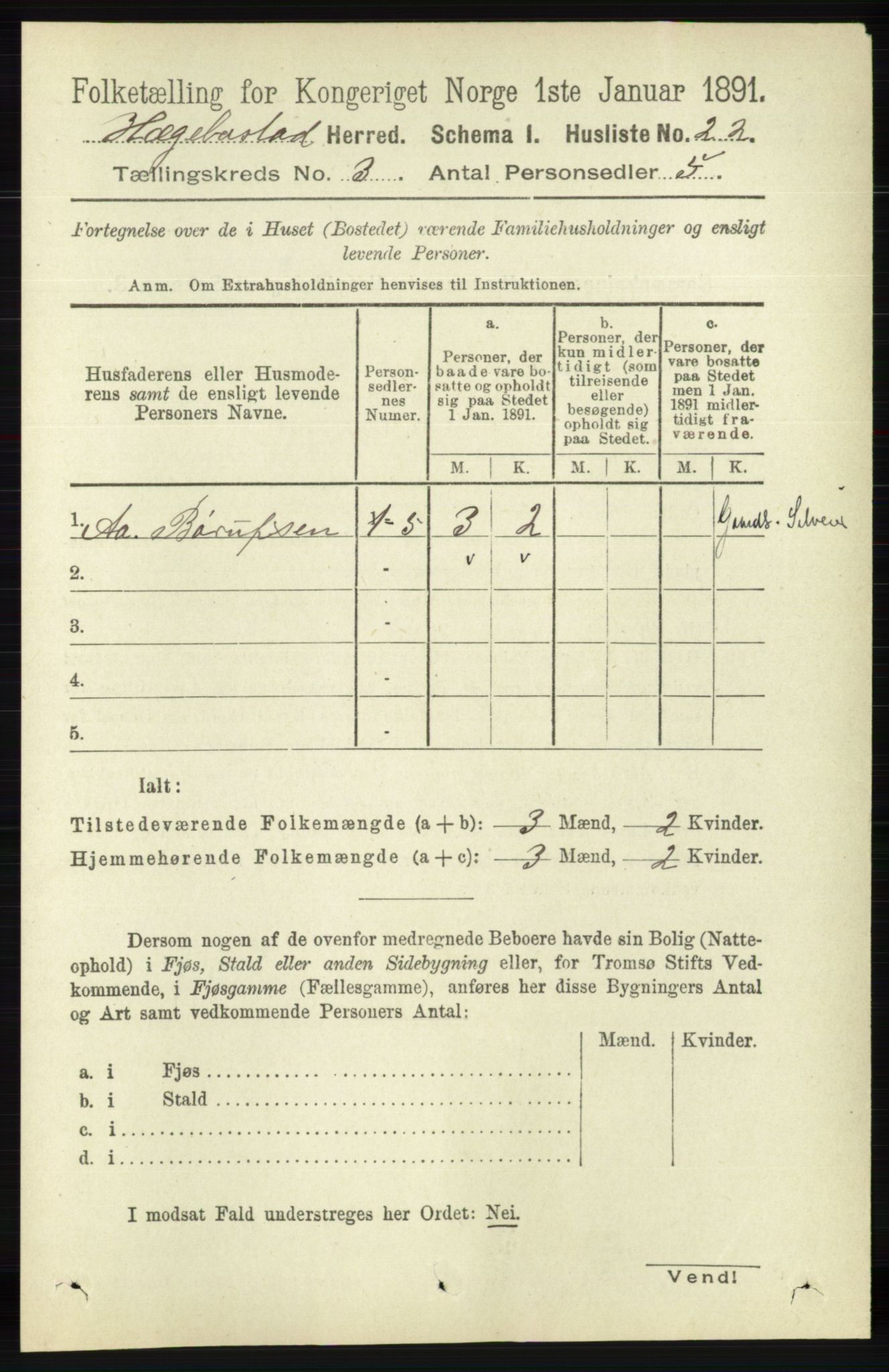 RA, 1891 census for 1034 Hægebostad, 1891, p. 839