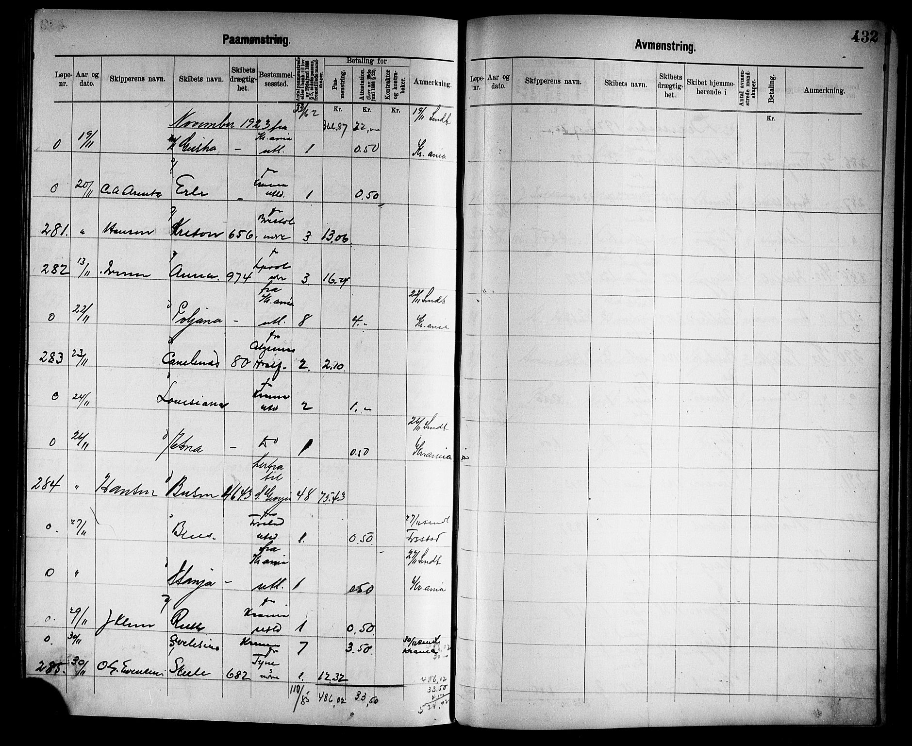 Tønsberg innrulleringskontor, AV/SAKO-A-786/H/Ha/L0007: Mønstringsjournal, 1915-1925, p. 435