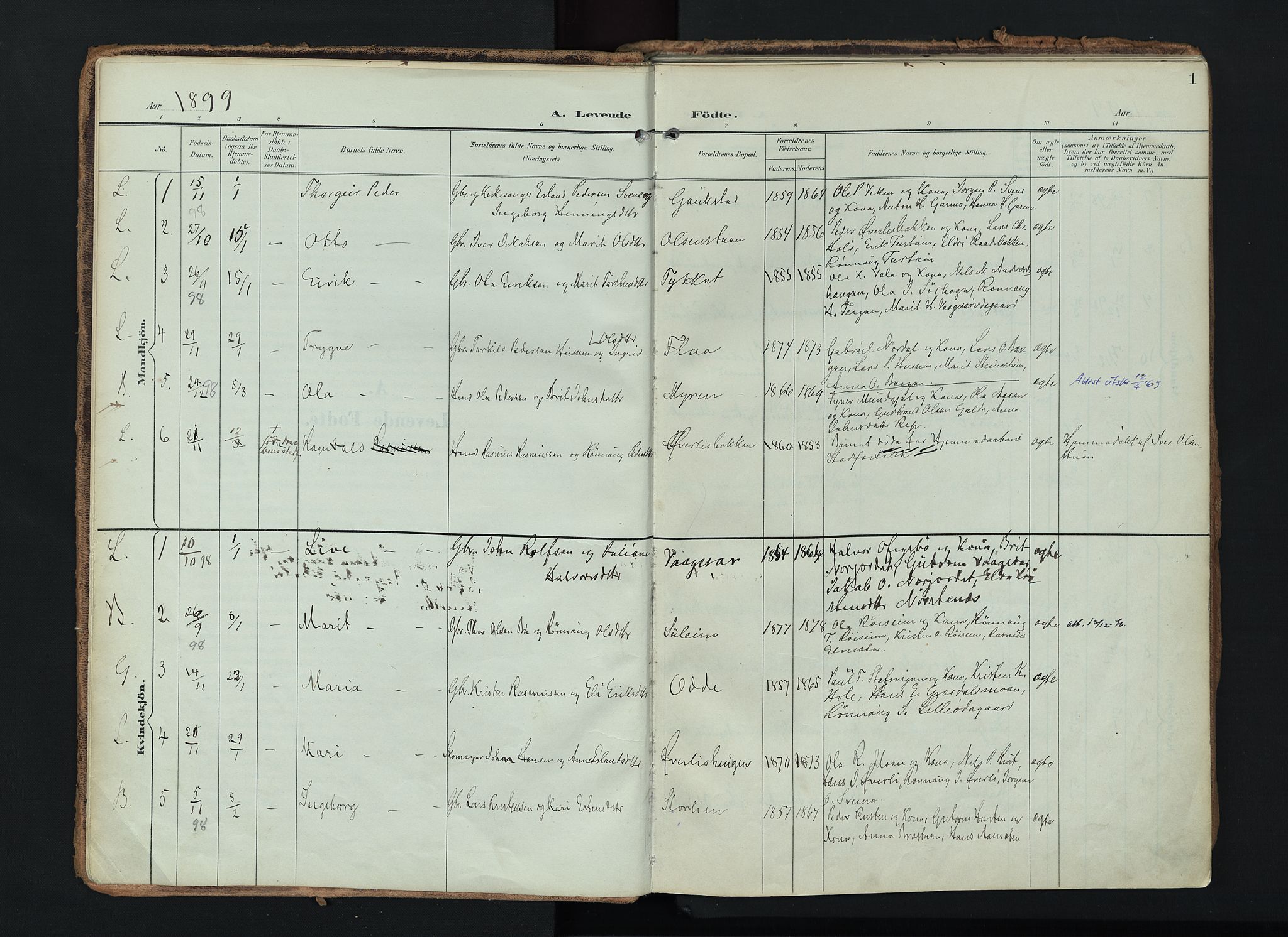 Lom prestekontor, SAH/PREST-070/K/L0010: Parish register (official) no. 10, 1899-1926, p. 1