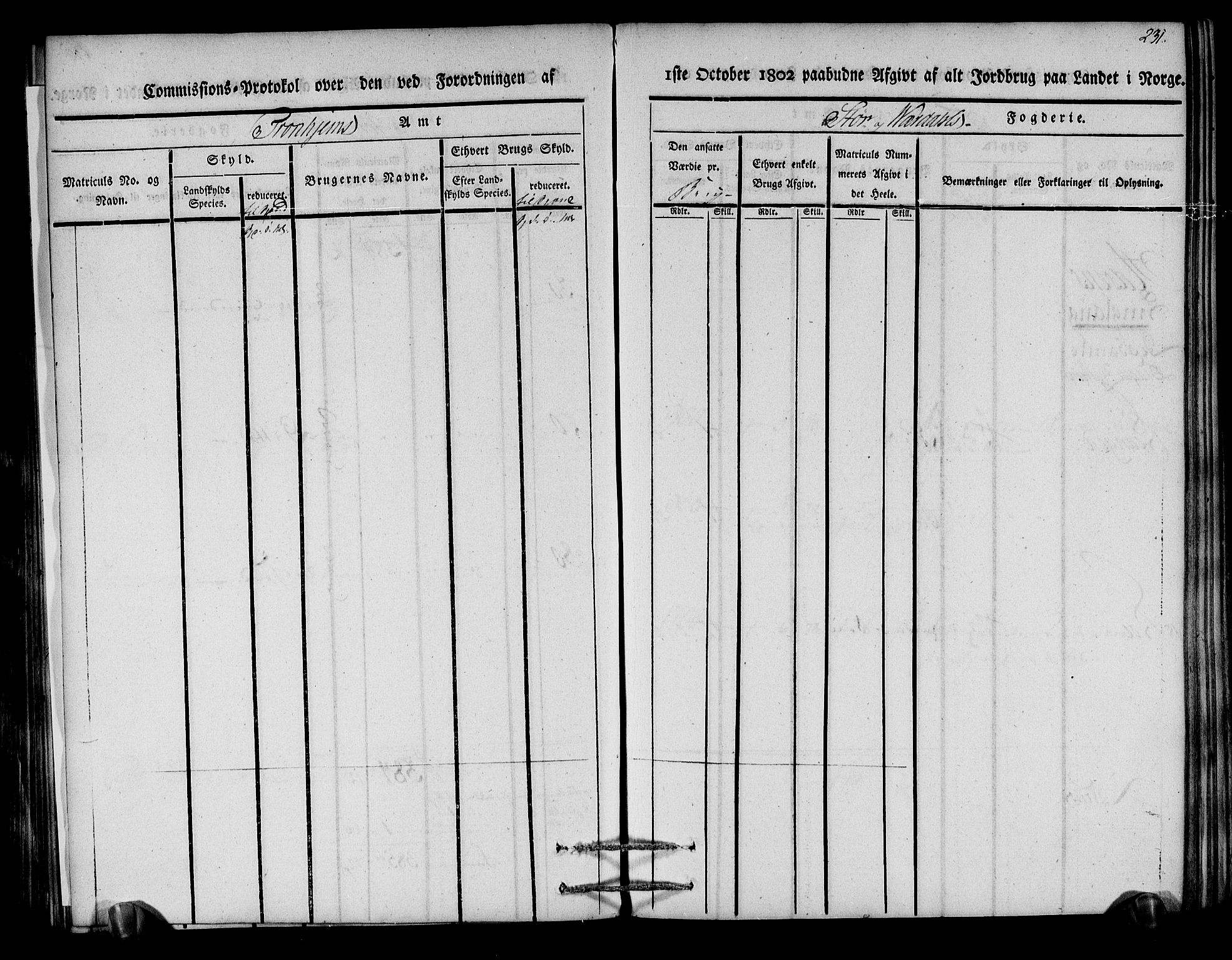 Rentekammeret inntil 1814, Realistisk ordnet avdeling, RA/EA-4070/N/Ne/Nea/L0148: Stjørdal og Verdal fogderi. Kommisjonsprotokoll, 1803, p. 233