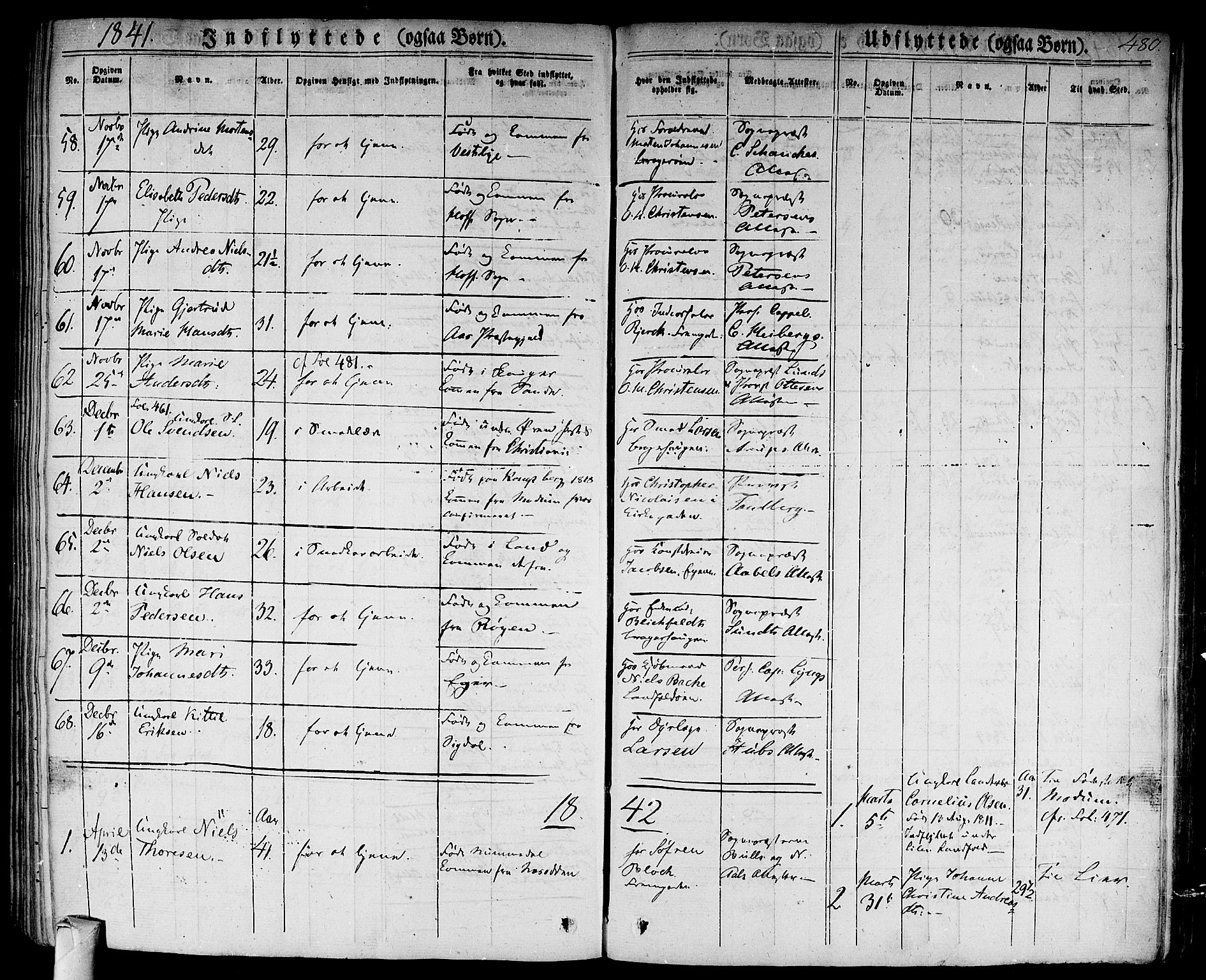 Bragernes kirkebøker, AV/SAKO-A-6/F/Fb/L0001: Parish register (official) no. II 1, 1830-1847, p. 480