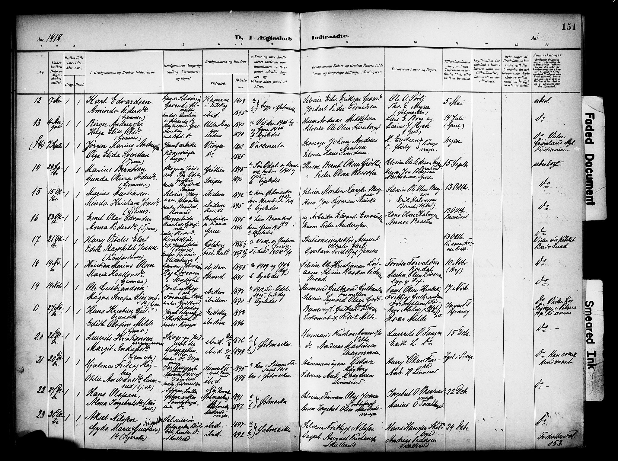 Vinger prestekontor, AV/SAH-PREST-024/H/Ha/Haa/L0016: Parish register (official) no. 16, 1898-1920, p. 151