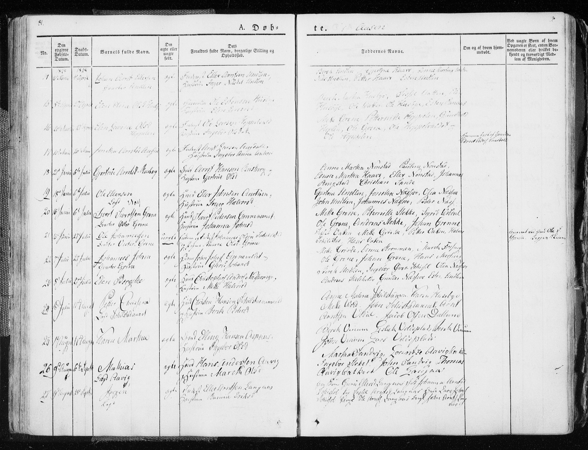 Ministerialprotokoller, klokkerbøker og fødselsregistre - Nord-Trøndelag, SAT/A-1458/713/L0114: Parish register (official) no. 713A05, 1827-1839, p. 81