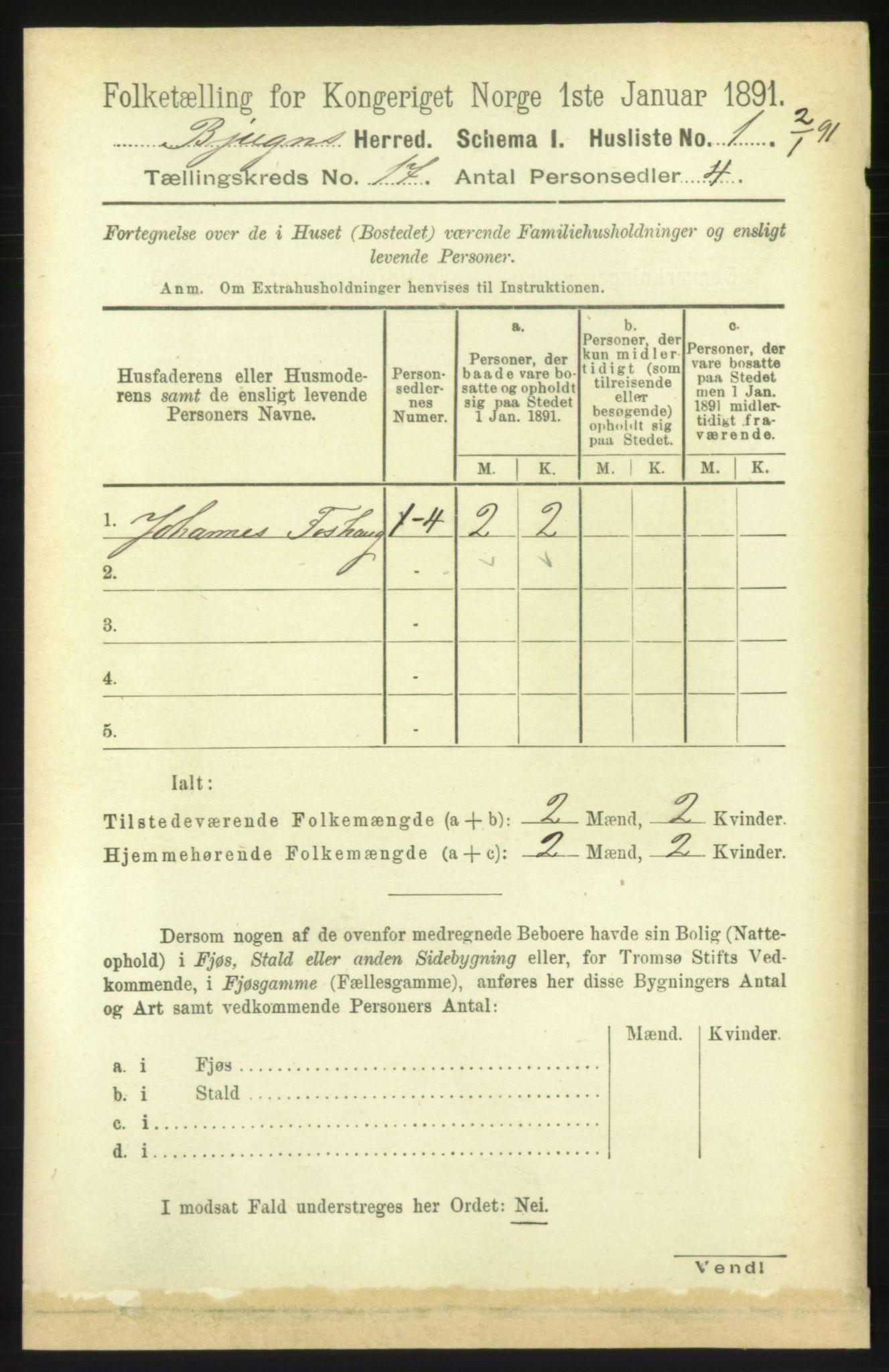 RA, 1891 census for 1627 Bjugn, 1891, p. 4666