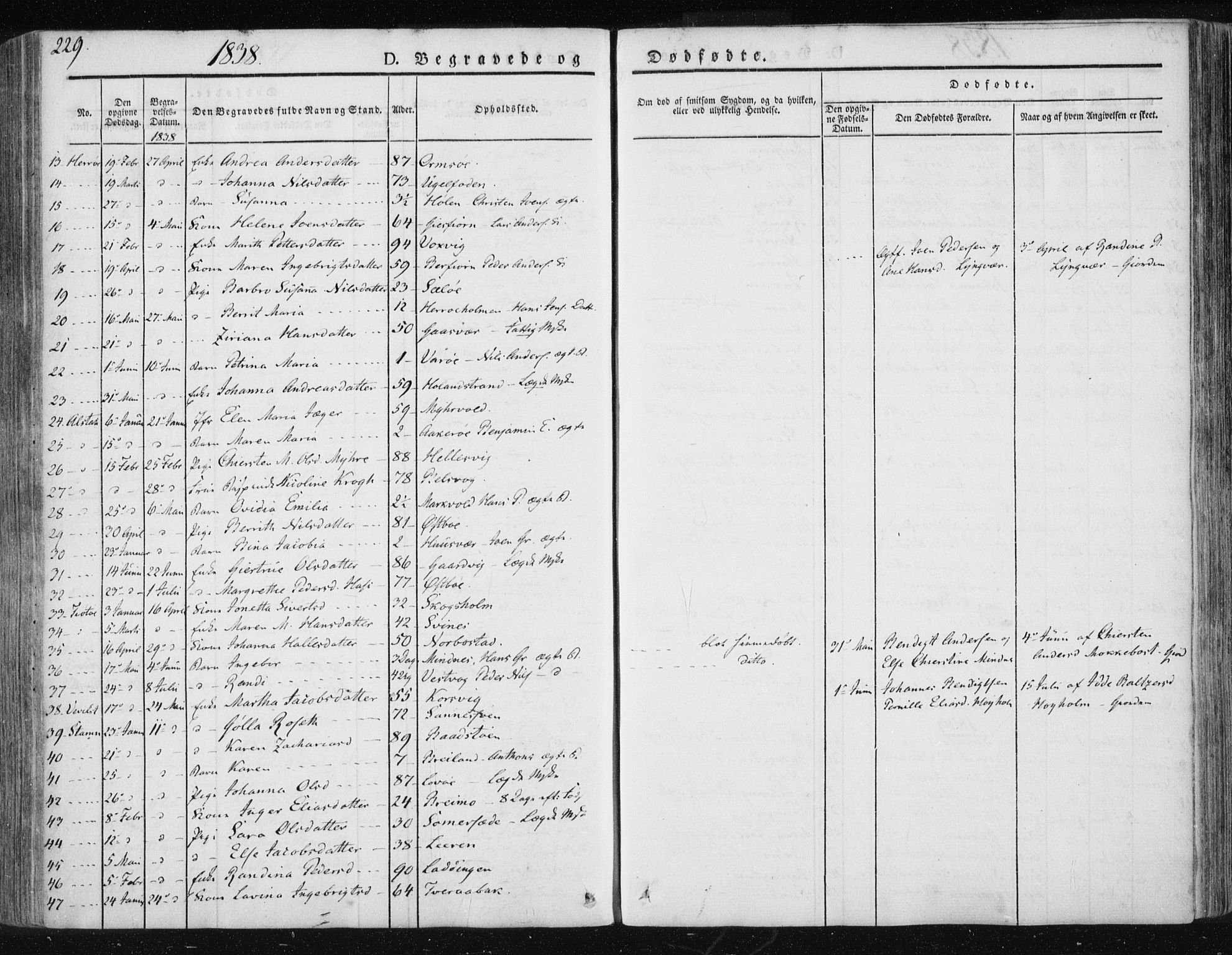 Ministerialprotokoller, klokkerbøker og fødselsregistre - Nordland, AV/SAT-A-1459/830/L0447: Parish register (official) no. 830A11, 1831-1854, p. 229