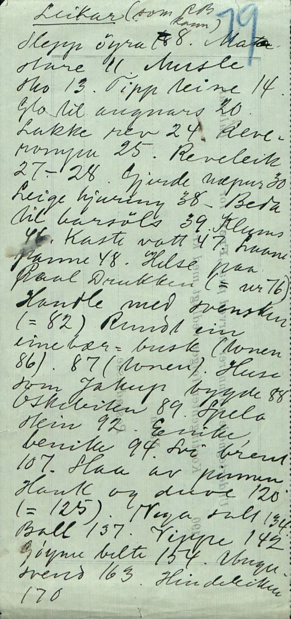 Rikard Berge, TEMU/TGM-A-1003/F/L0008/0010: 300-340 / 309 Oppskrifter, 1912