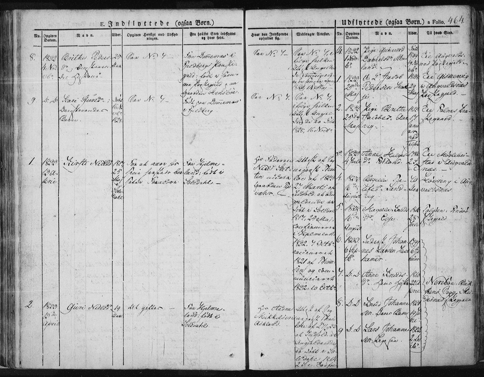 Tysvær sokneprestkontor, SAST/A -101864/H/Ha/Haa/L0001: Parish register (official) no. A 1.2, 1831-1856, p. 464