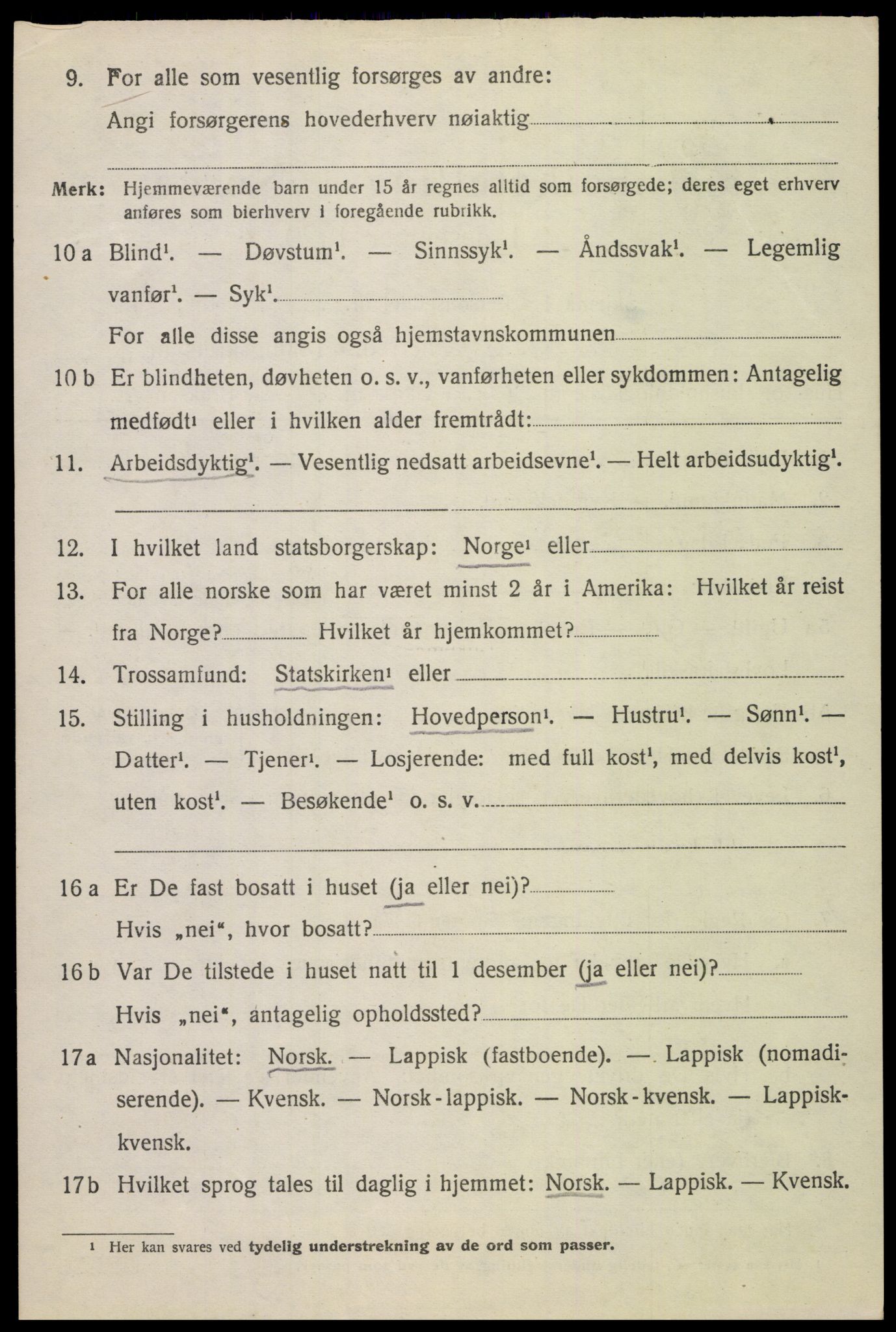 SAT, 1920 census for Skjerstad, 1920, p. 2114