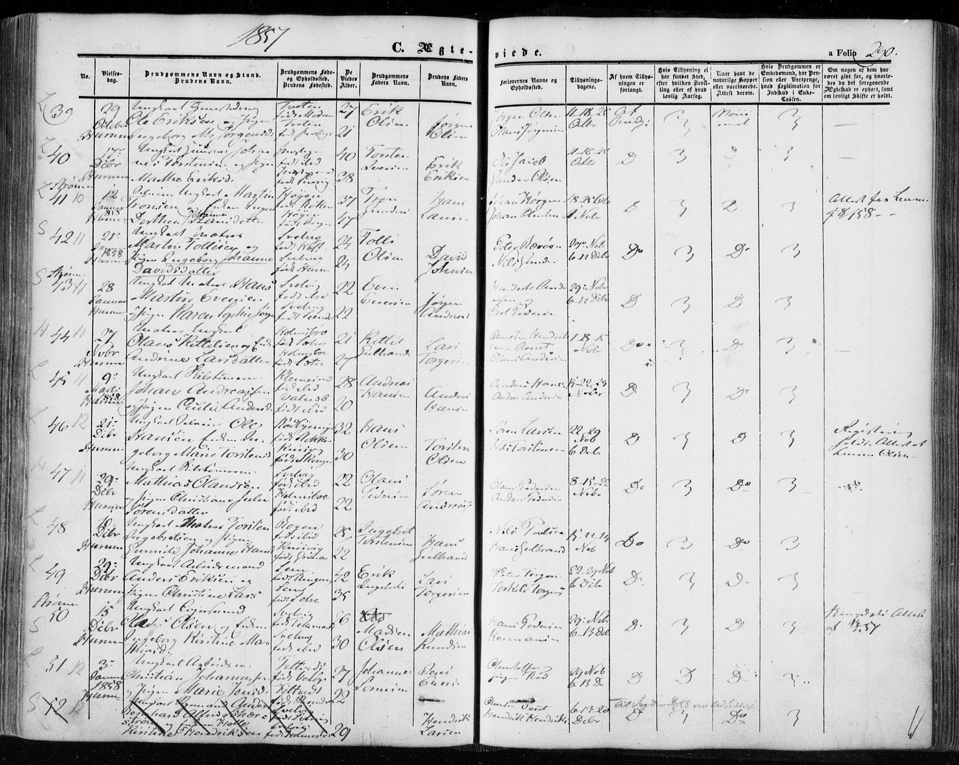 Hurum kirkebøker, SAKO/A-229/F/Fa/L0011: Parish register (official) no. 11, 1847-1860, p. 290