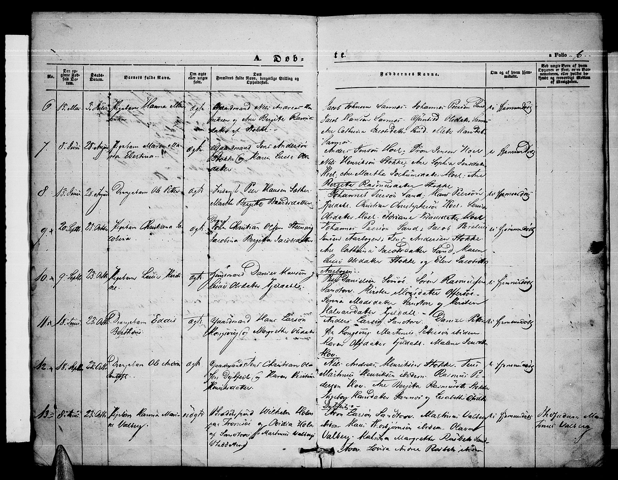 Ministerialprotokoller, klokkerbøker og fødselsregistre - Nordland, AV/SAT-A-1459/865/L0929: Parish register (copy) no. 865C01, 1840-1866, p. 6