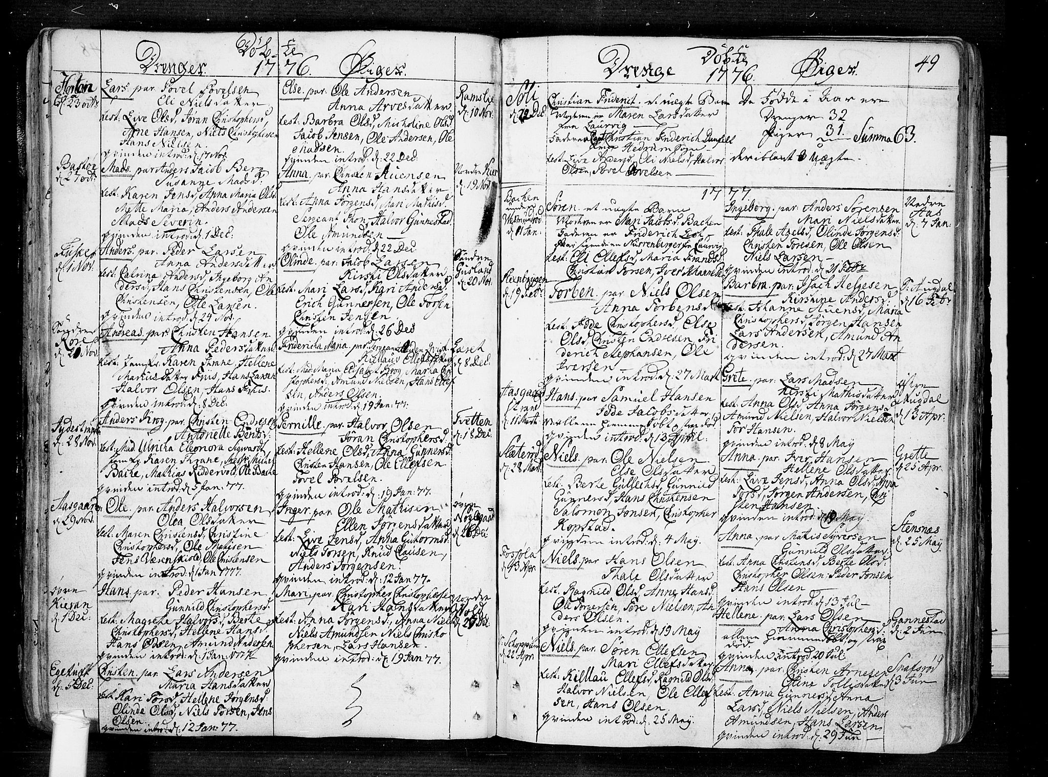 Borre kirkebøker, SAKO/A-338/F/Fa/L0002: Parish register (official) no. I 2, 1752-1806, p. 49