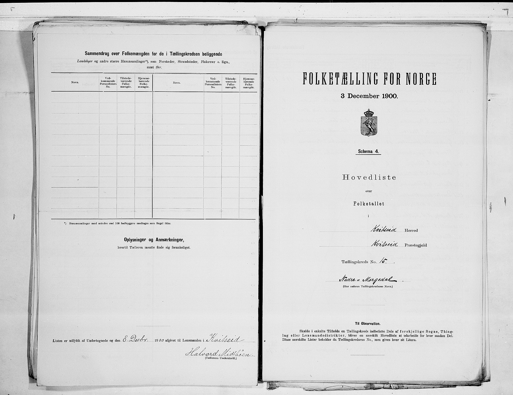 SAKO, 1900 census for Kviteseid, 1900, p. 30