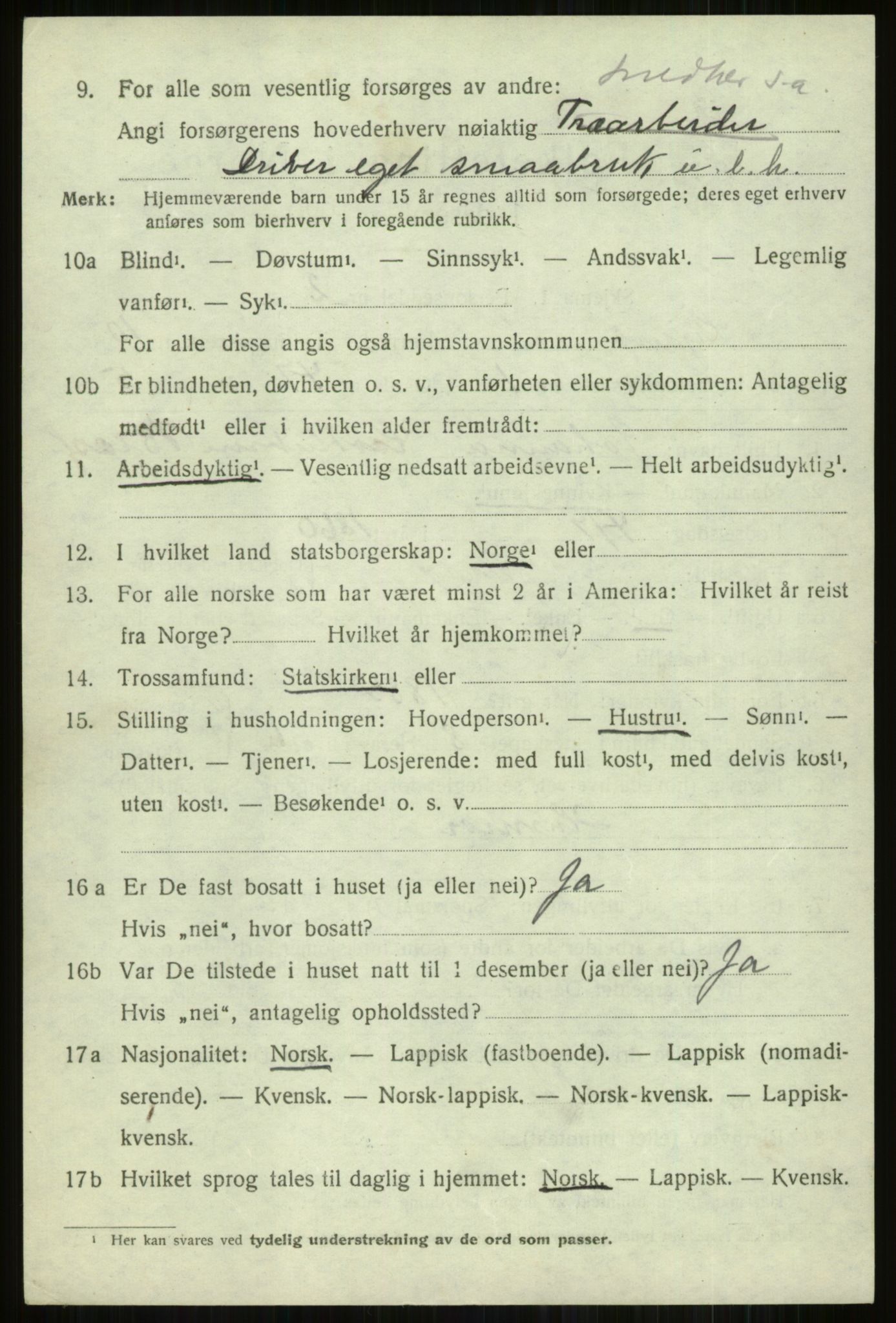 SATØ, 1920 census for Skjervøy, 1920, p. 5394