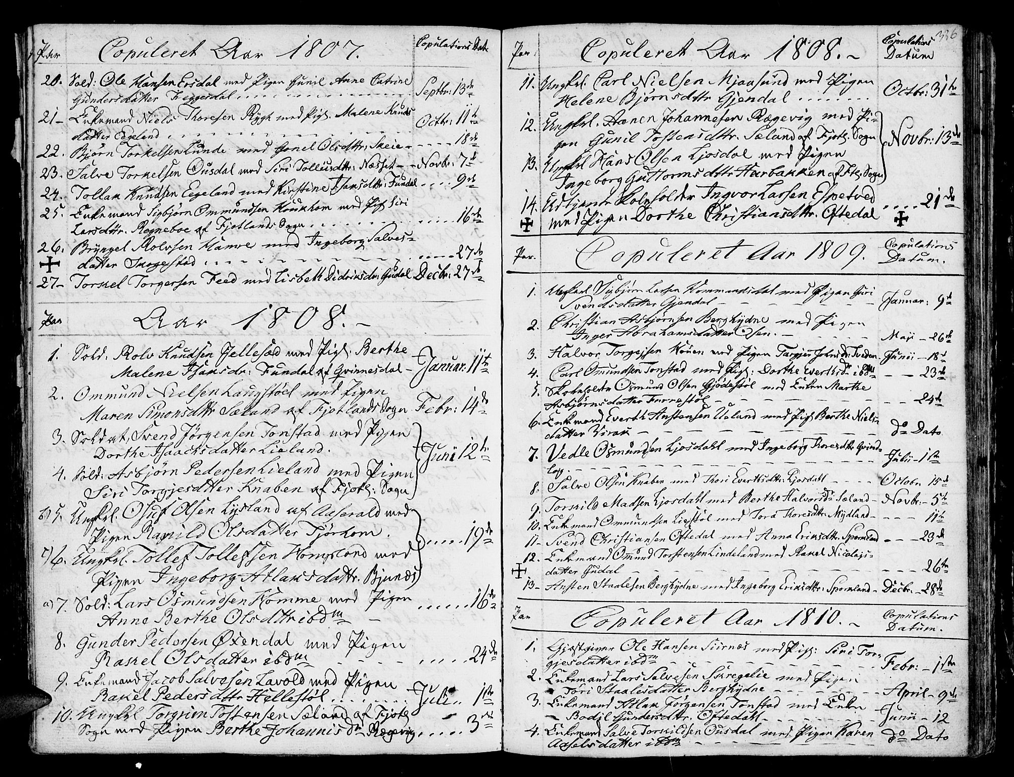 Bakke sokneprestkontor, SAK/1111-0002/F/Fa/Faa/L0002: Parish register (official) no. A 2, 1780-1816, p. 326