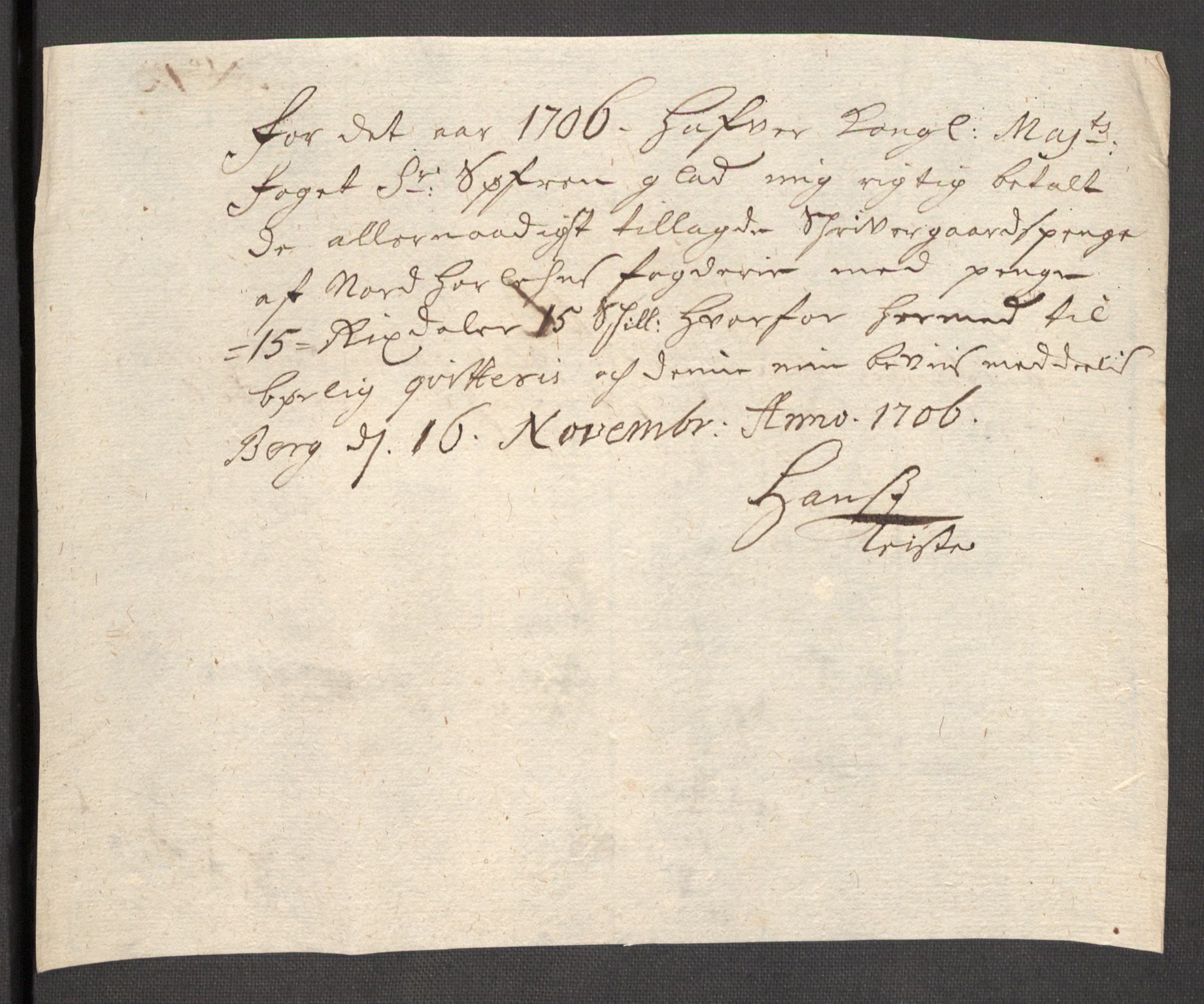 Rentekammeret inntil 1814, Reviderte regnskaper, Fogderegnskap, AV/RA-EA-4092/R51/L3188: Fogderegnskap Nordhordland og Voss, 1706-1707, p. 43