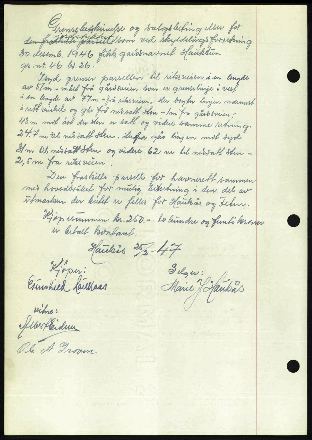 Romsdal sorenskriveri, SAT/A-4149/1/2/2C: Mortgage book no. A22, 1947-1947, Diary no: : 582/1947