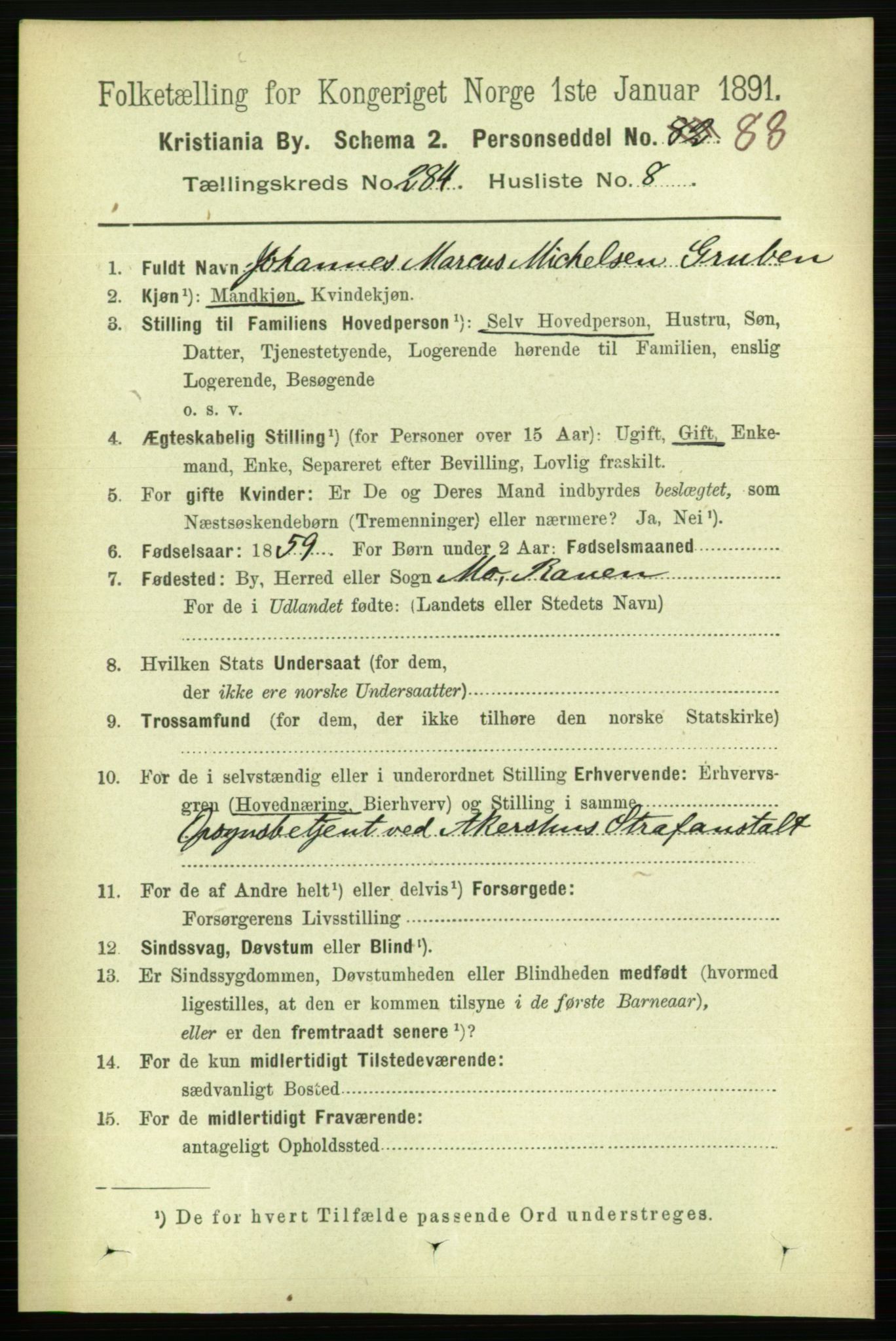 RA, 1891 census for 0301 Kristiania, 1891, p. 173673