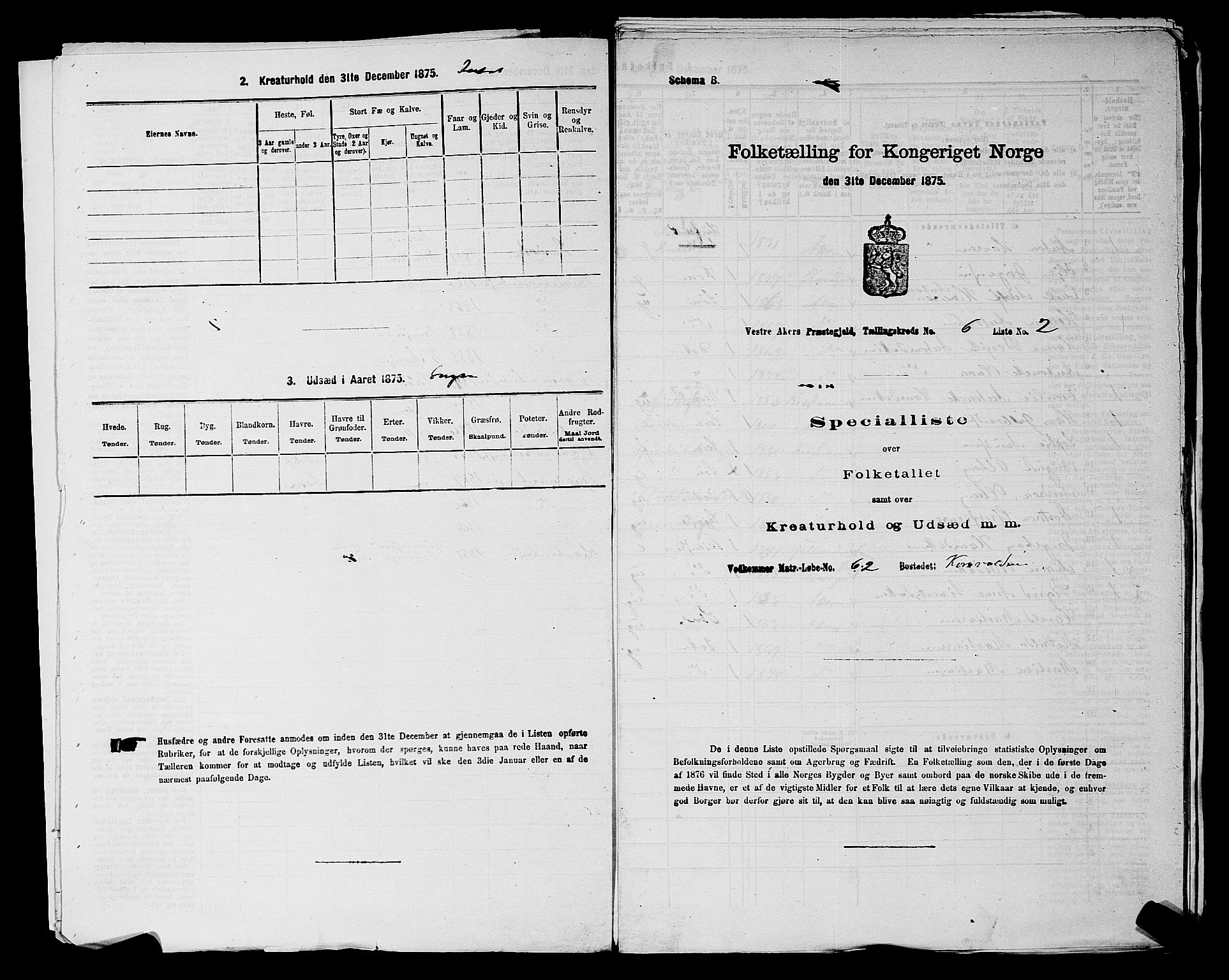 RA, 1875 census for 0218aP Vestre Aker, 1875, p. 1022