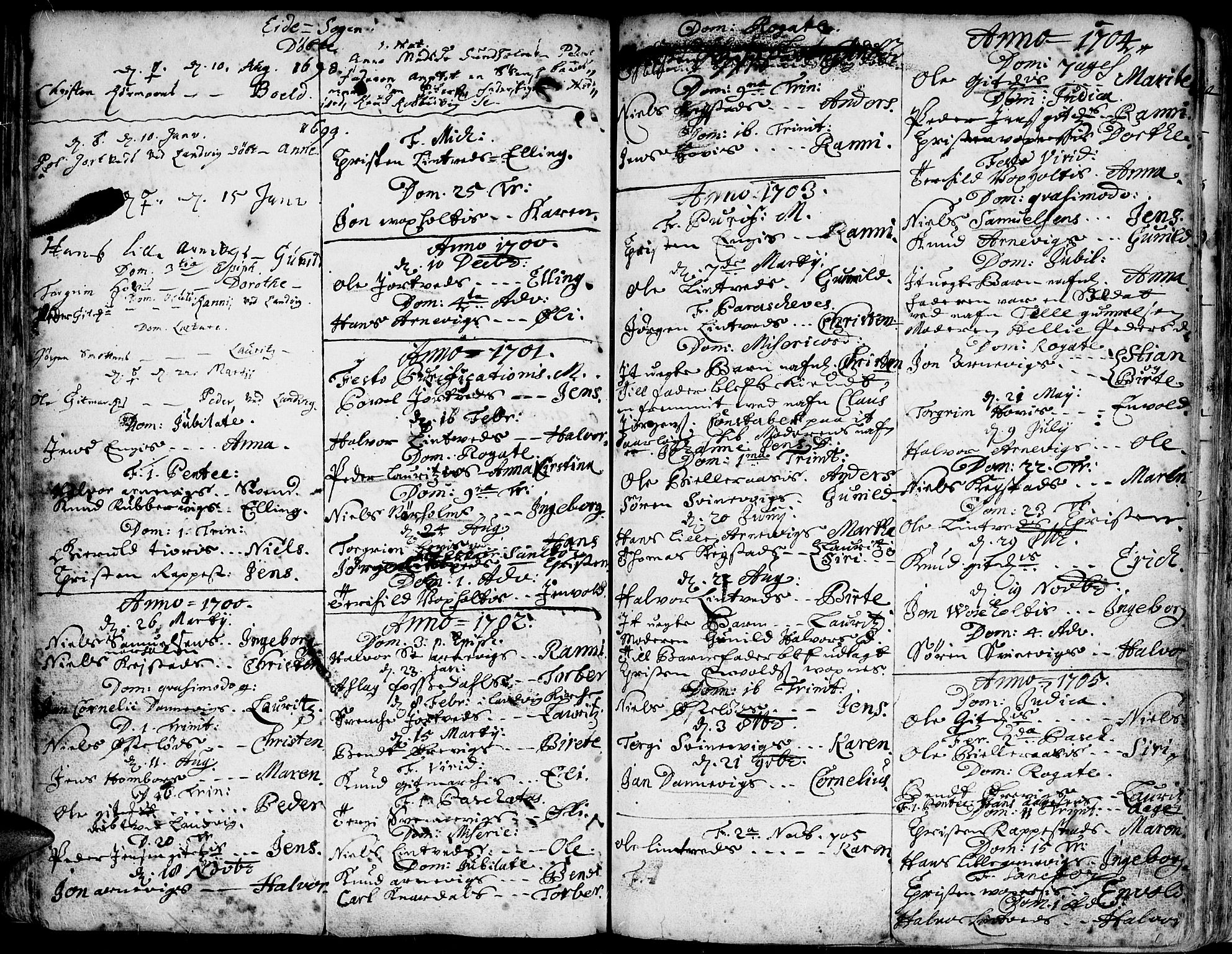 Hommedal sokneprestkontor, AV/SAK-1111-0023/F/Fa/Fab/L0001: Parish register (official) no. A 1 /2, 1690-1739